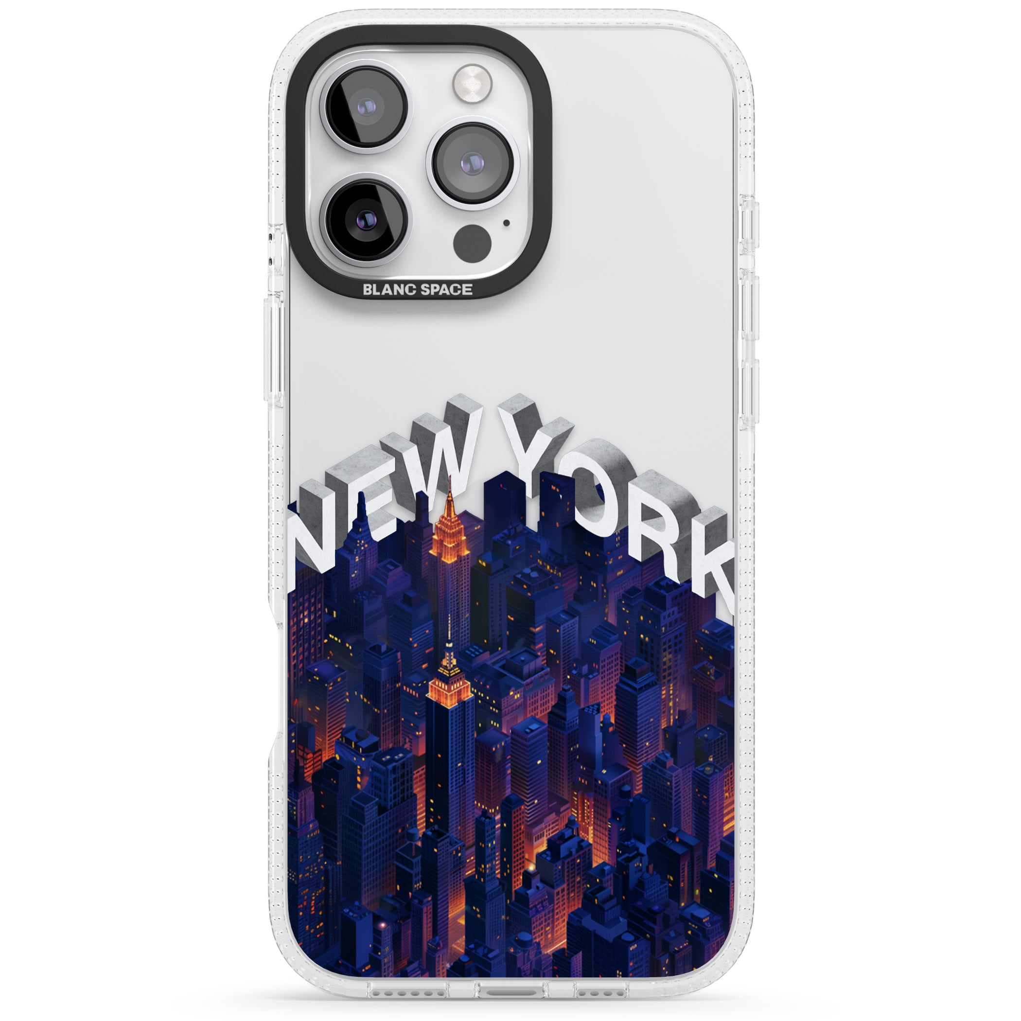 New York City iPhone 16 Pro Max / 16 Pro Clear Case Impact Air - Blanc Space