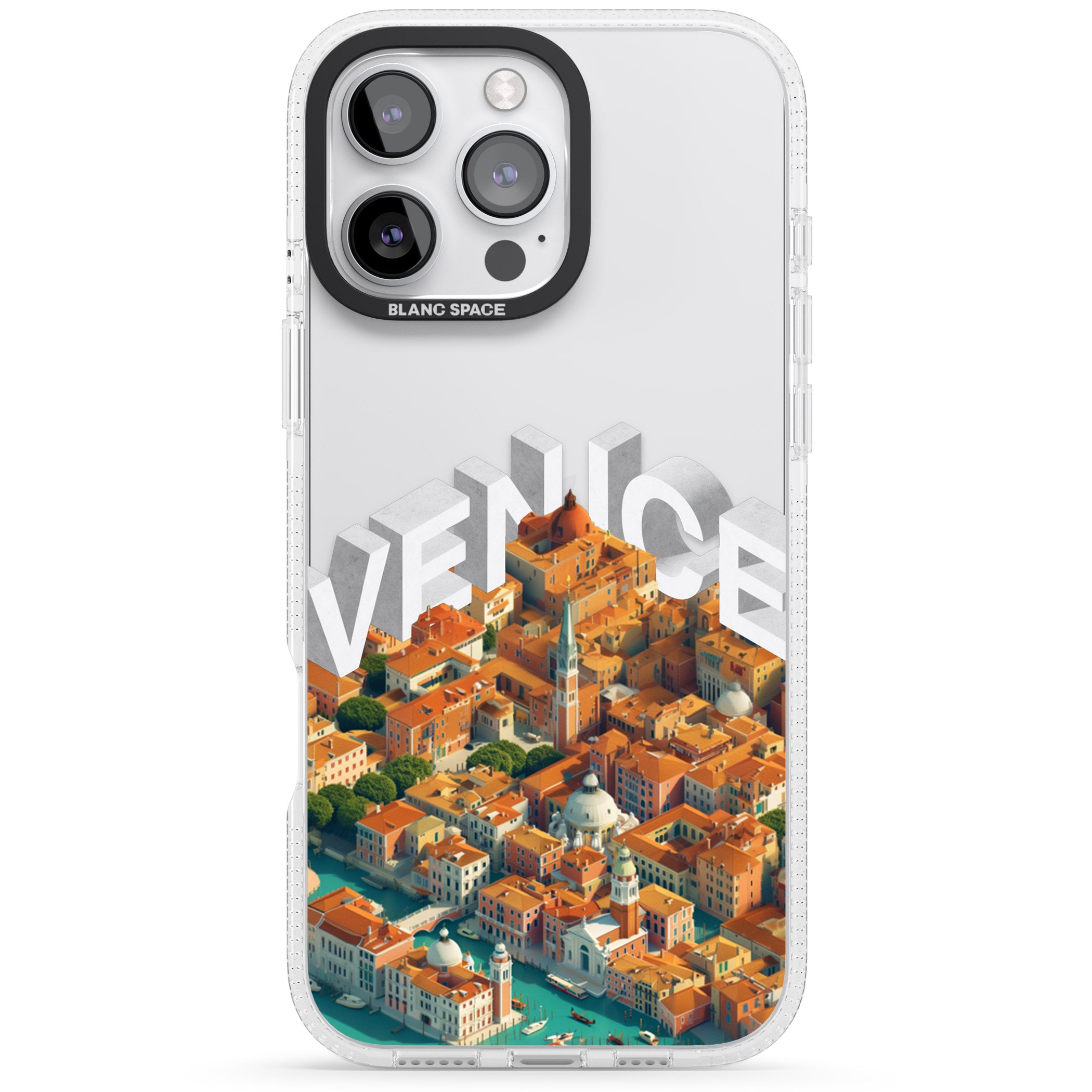 Venice iPhone 16 Pro Max / 16 Pro Clear Case Impact Air - Blanc Space