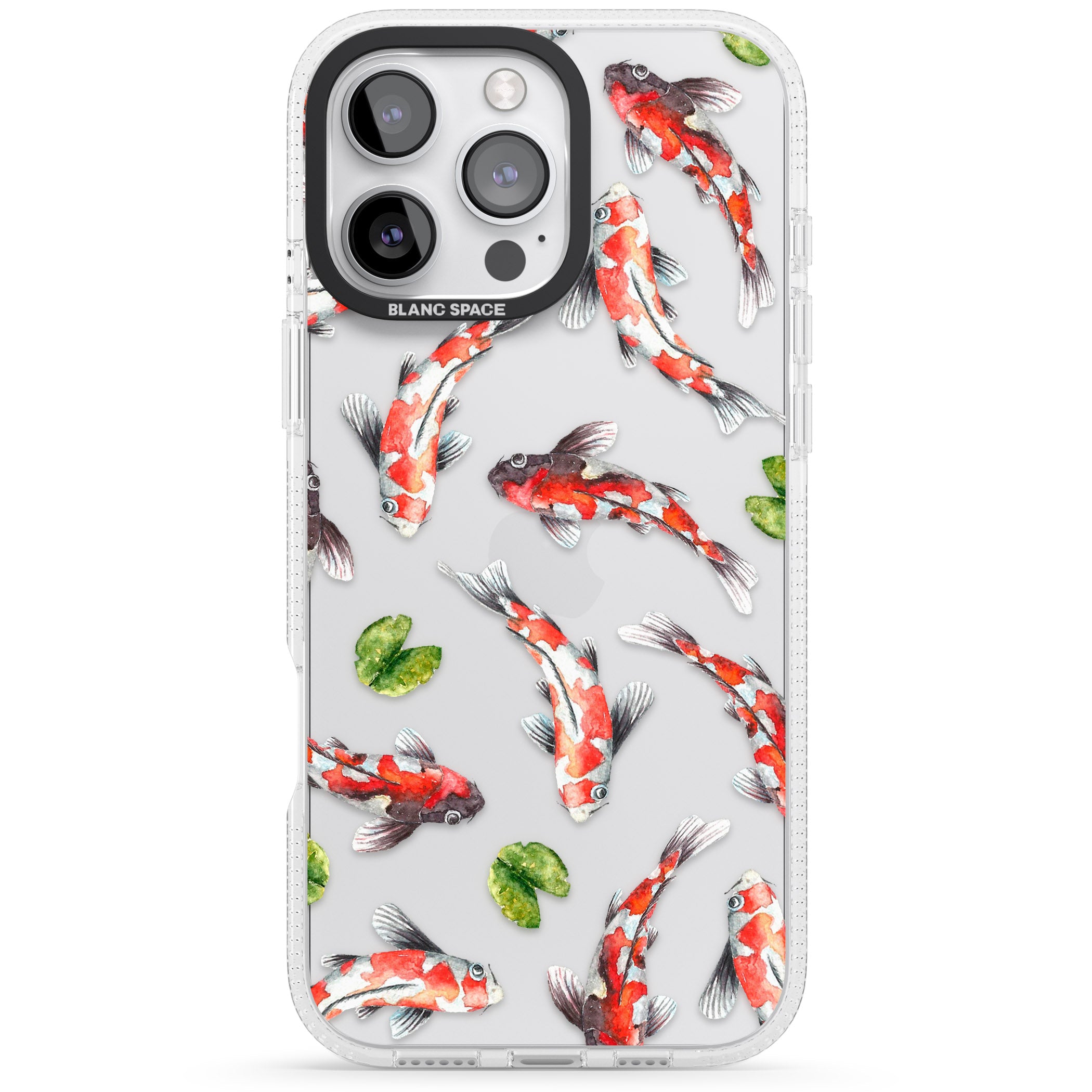Koi Fish Japanese Watercolour iPhone 16 Pro Max / 16 Pro Clear Case Impact Air - Blanc Space