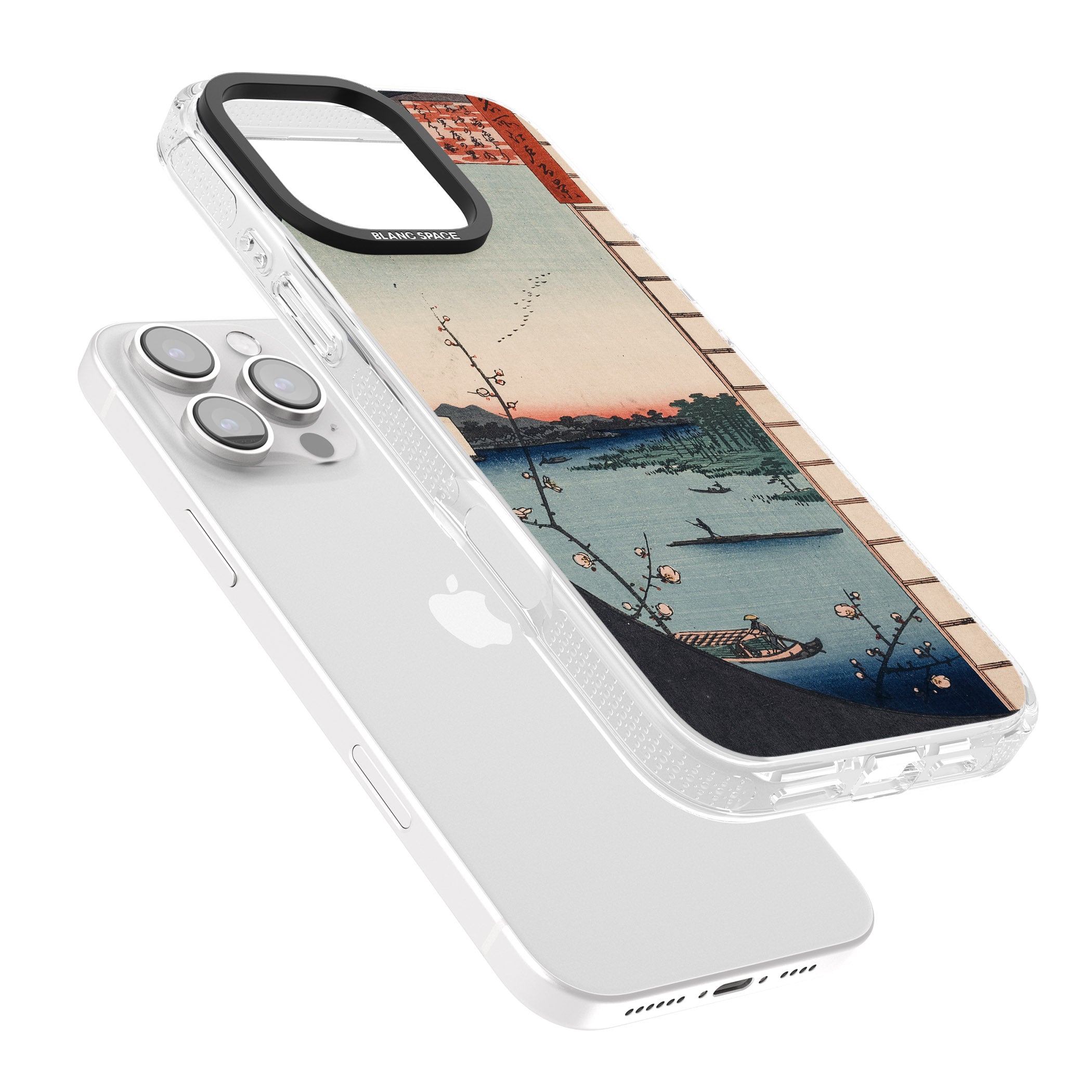 Vintage Japanese Illustrations Lake At Sunset iPhone 16 Pro Max / 16 Pro Clear Case Impact Air - Blanc Space