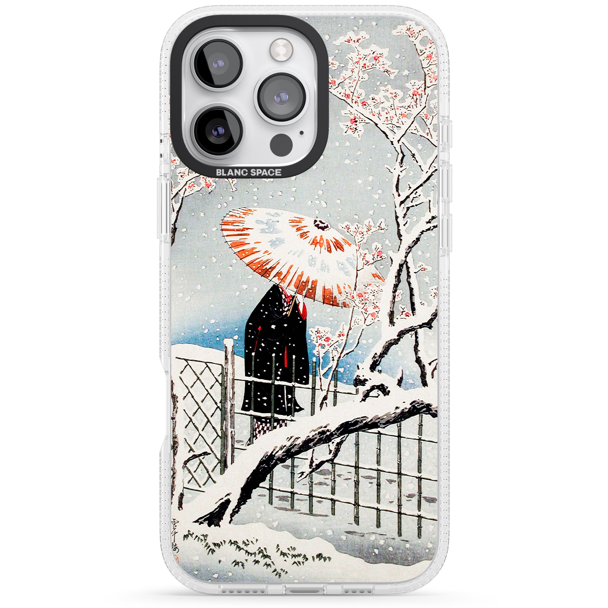 Plum Tree in Snow by Hiroaki Takahashi iPhone 16 Pro Max / 16 Pro Clear Case Impact Air - Blanc Space