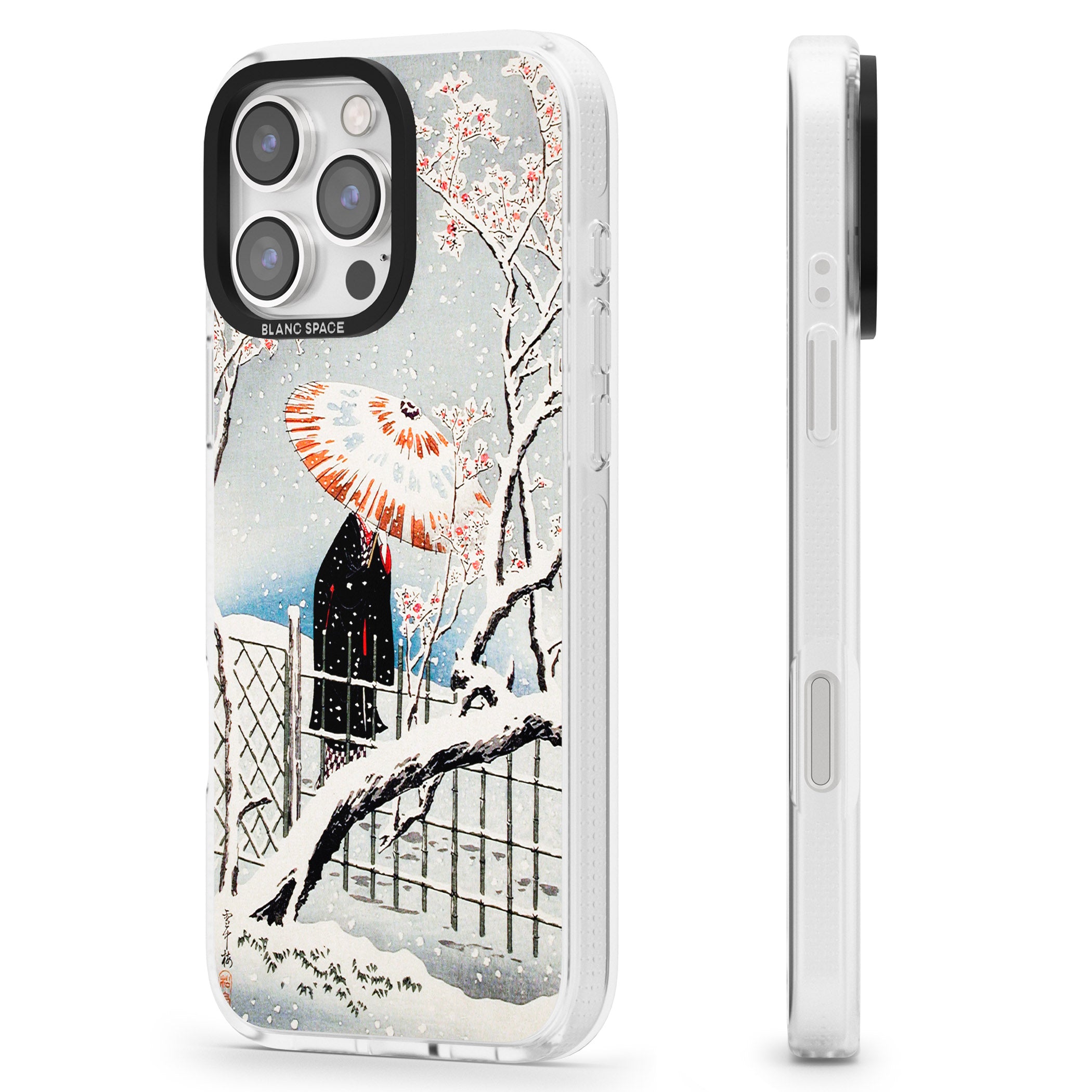 Plum Tree in Snow by Hiroaki Takahashi iPhone 16 Pro Max / 16 Pro Clear Case Impact Air - Blanc Space