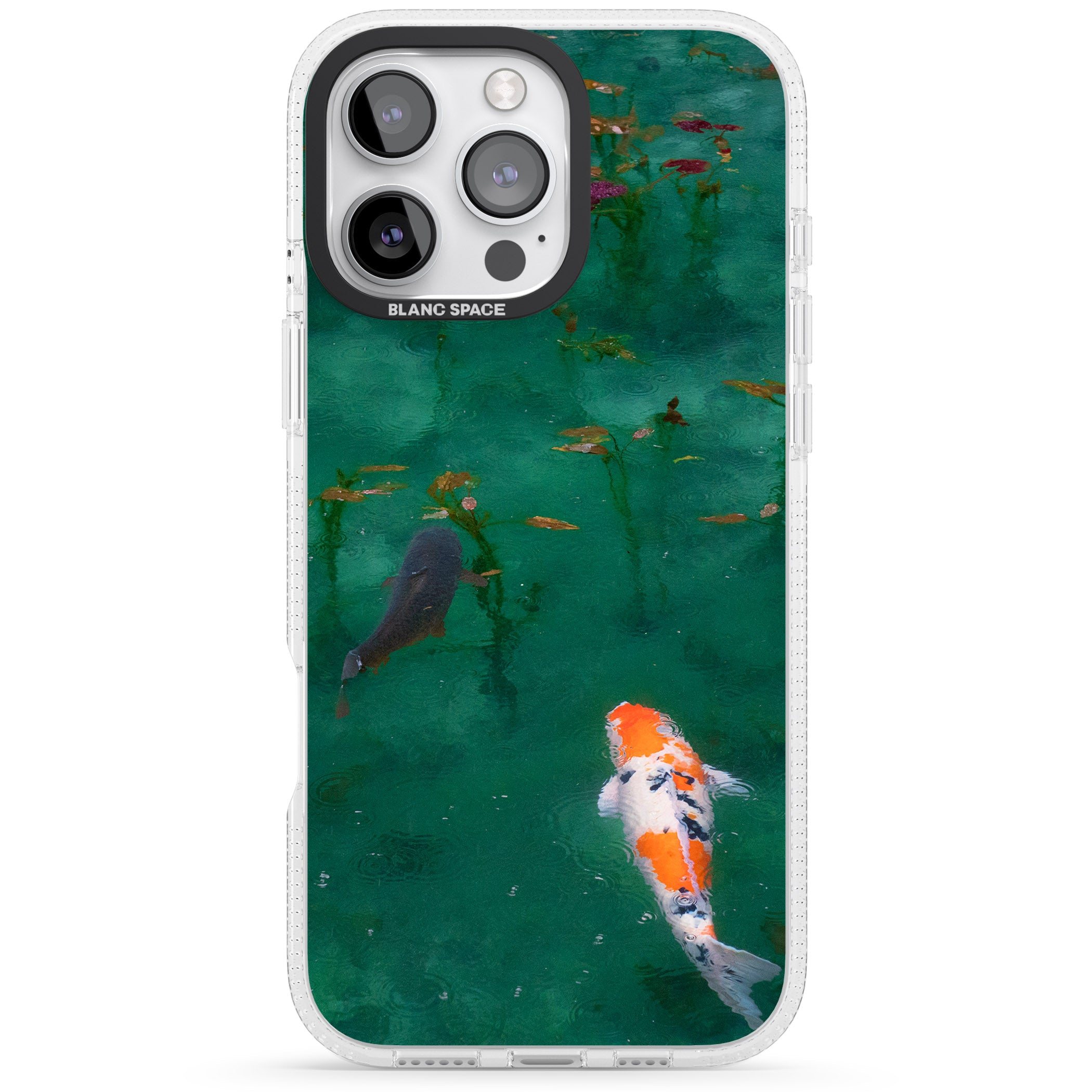 Koi Fish iPhone 16 Pro Max / 16 Pro Clear Case Impact Air - Blanc Space