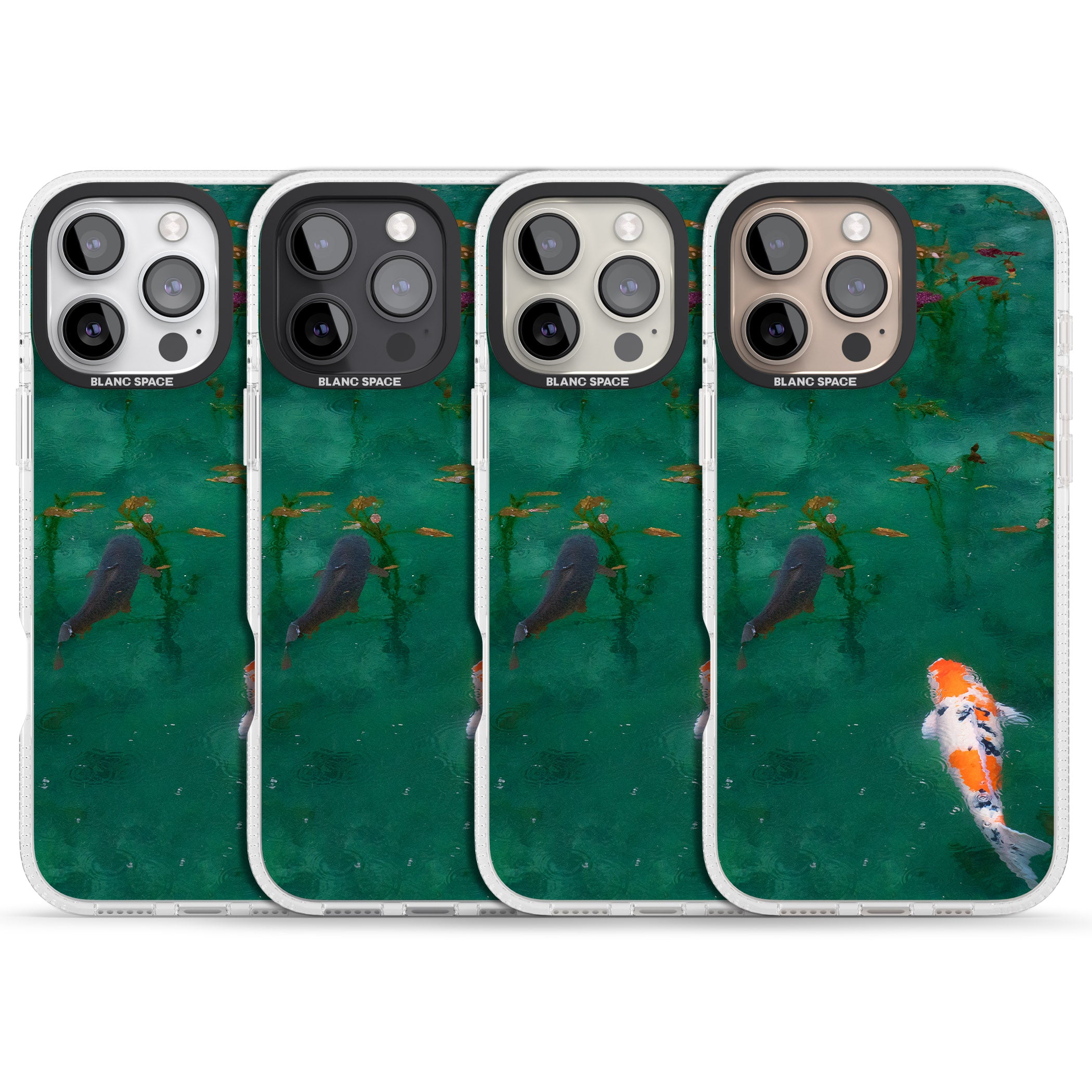 Koi Fish iPhone 16 Pro Max / 16 Pro Clear Case Impact Air - Blanc Space