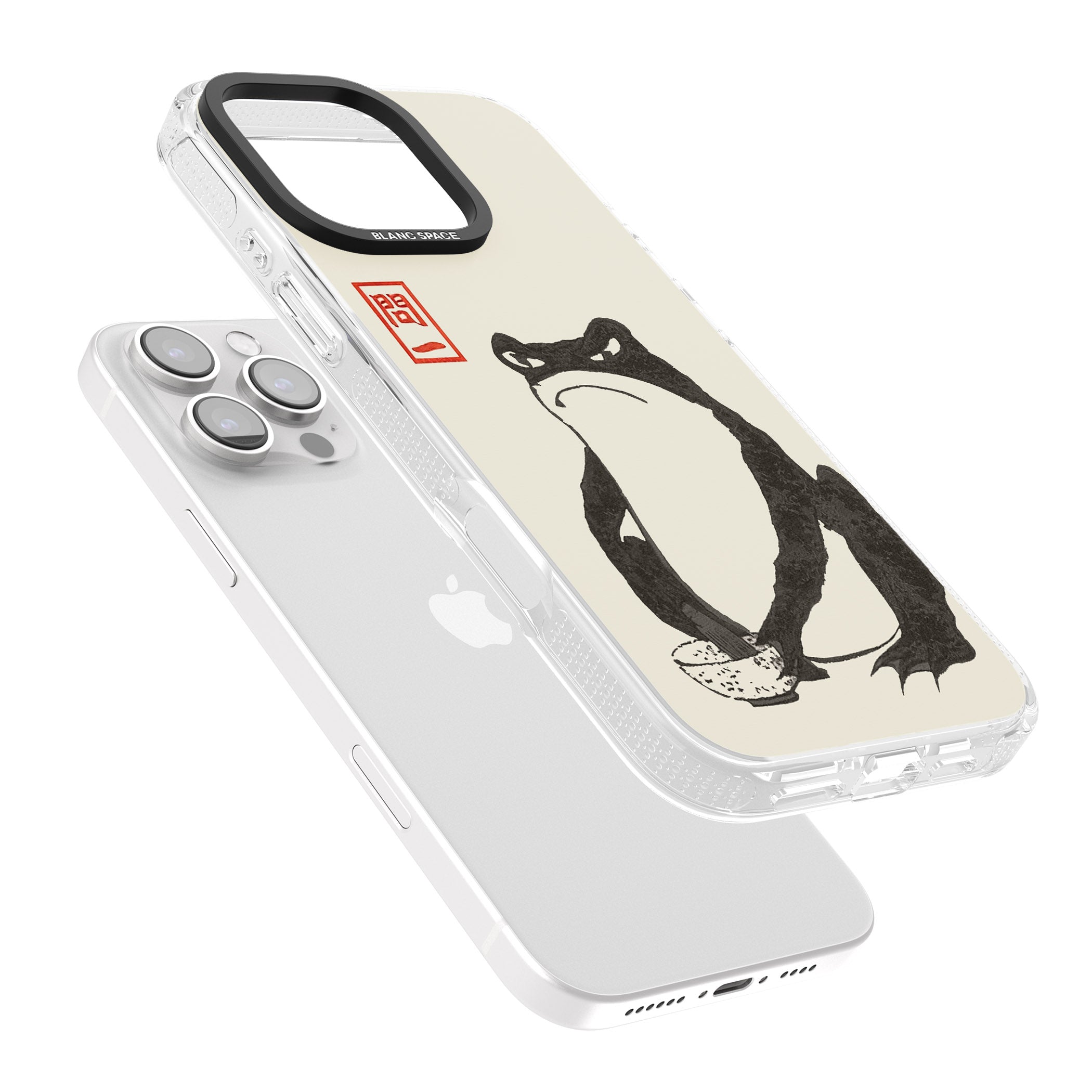 Matsumoto Hoji Grumpy Toad iPhone 16 Pro Max / 16 Pro Clear Case Impact Air - Blanc Space