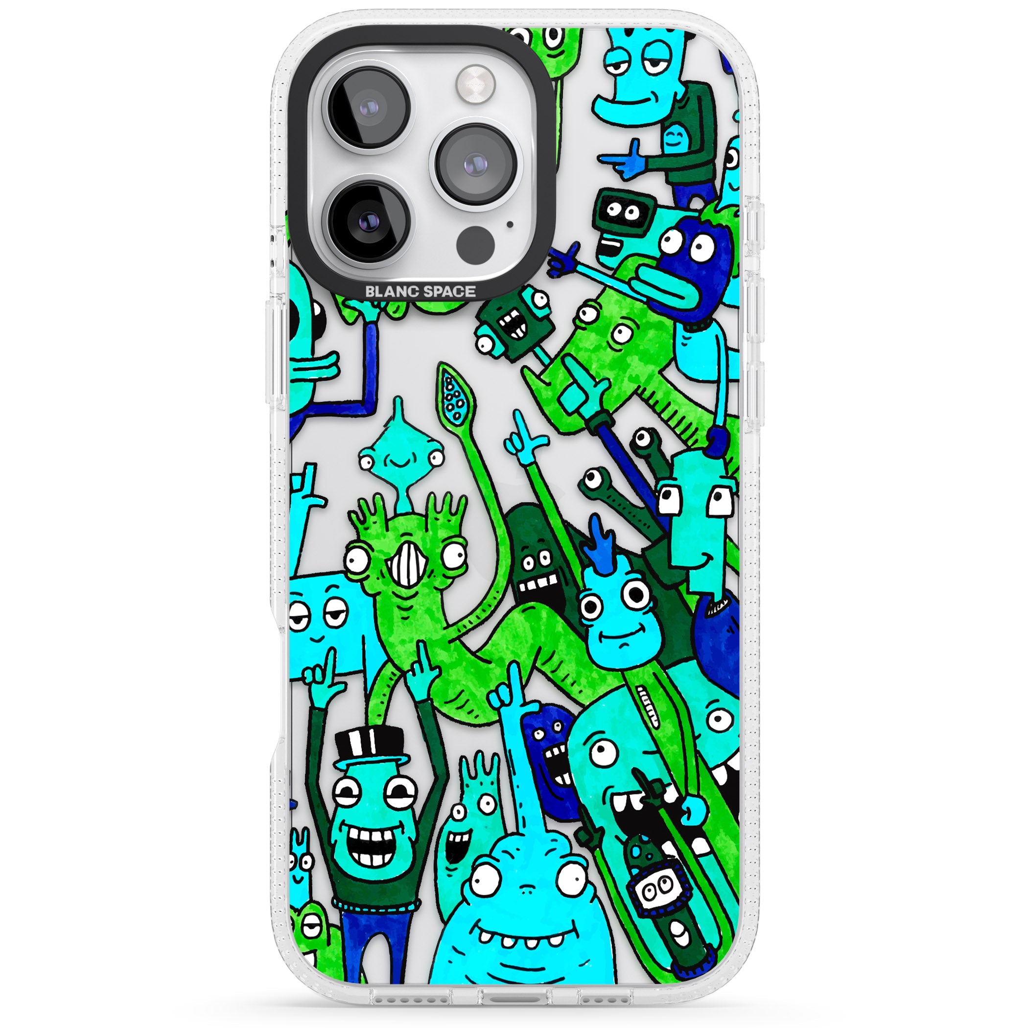 Don't Point iPhone 16 Pro Max / 16 Pro Clear Case Impact Air - Blanc Space