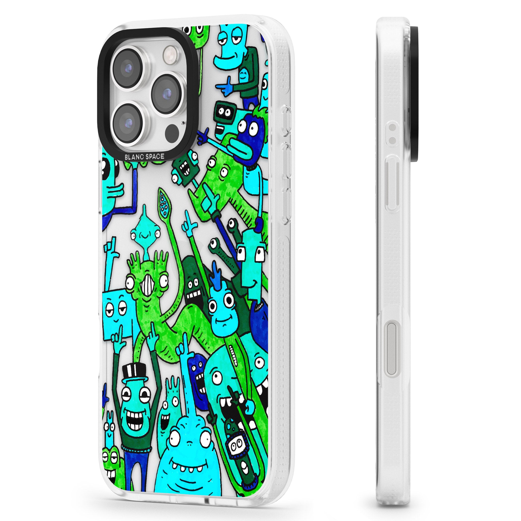 Don't Point iPhone 16 Pro Max / 16 Pro Clear Case Impact Air - Blanc Space