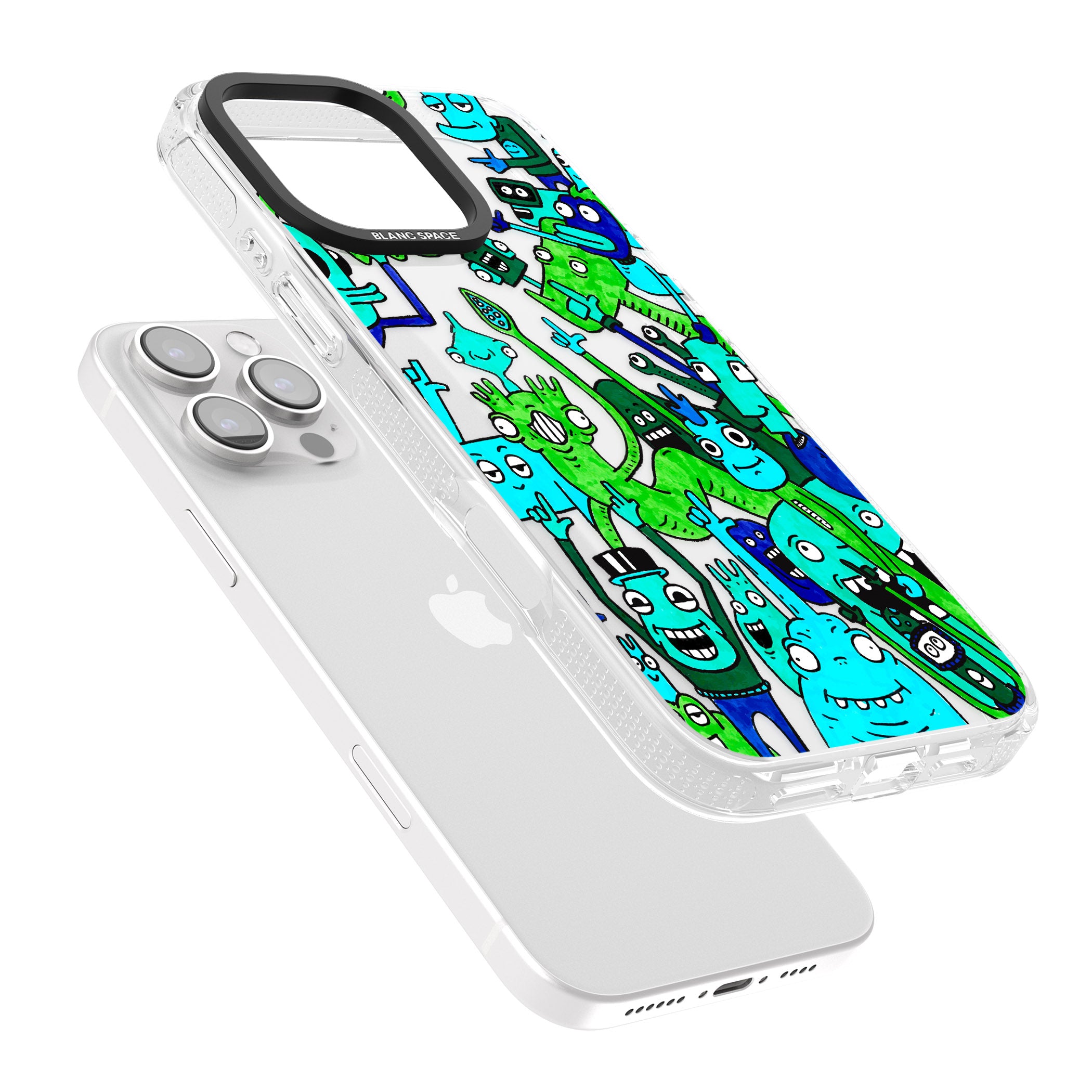 Don't Point iPhone 16 Pro Max / 16 Pro Clear Case Impact Air - Blanc Space