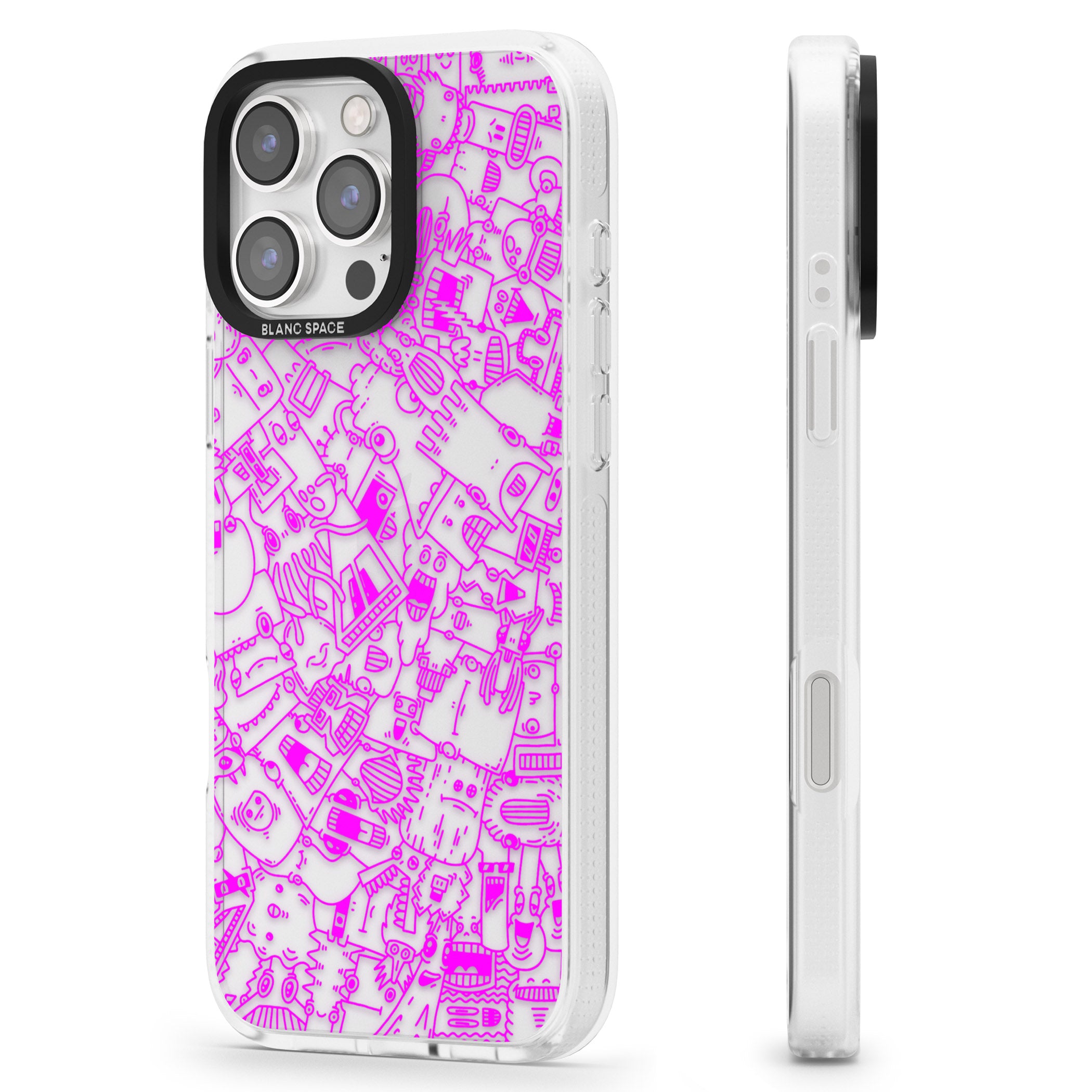 Pink Pals iPhone 16 Pro Max / 16 Pro Clear Case Impact Air - Blanc Space