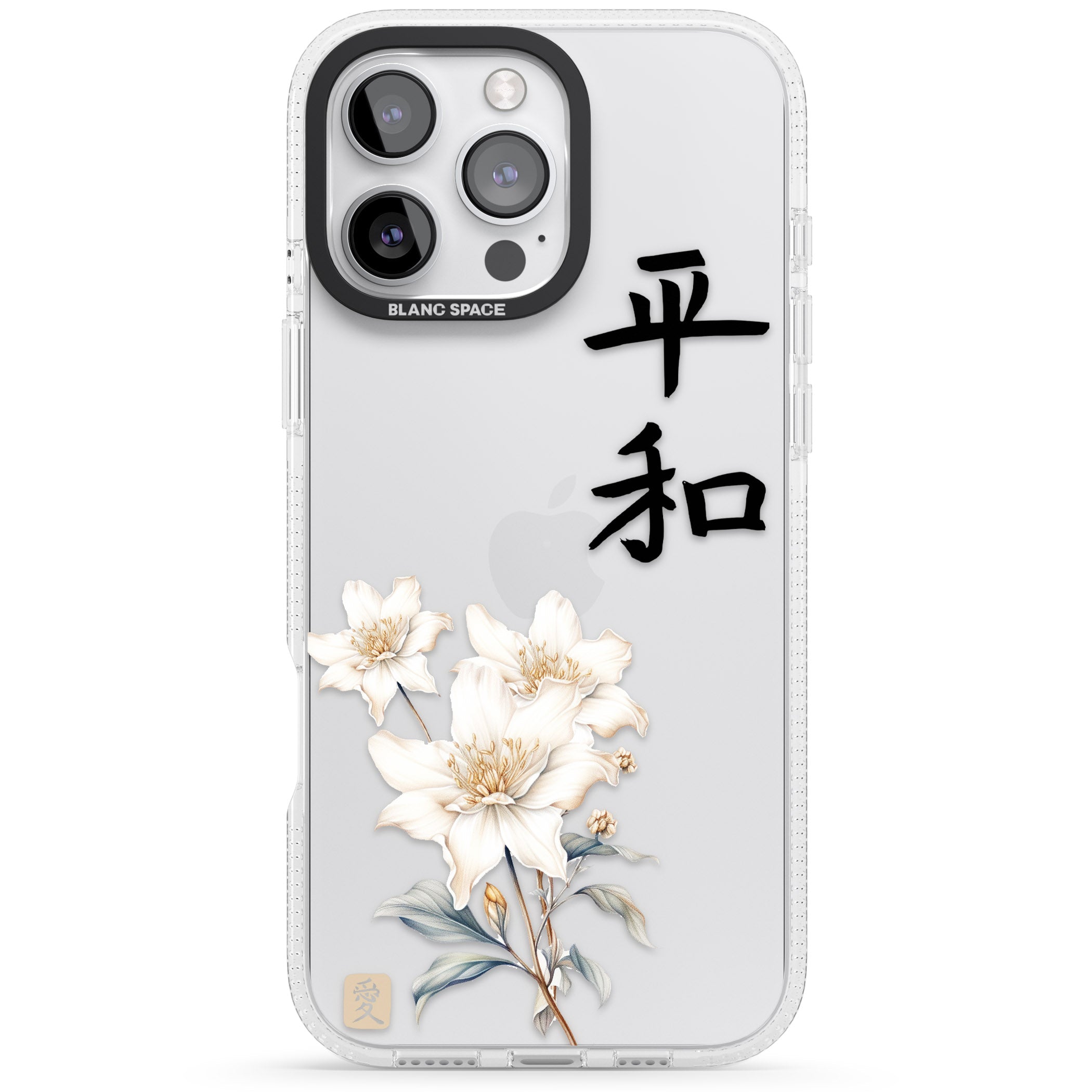 Peace and Flowers iPhone 16 Pro Max / 16 Pro Clear Case Impact Air - Blanc Space