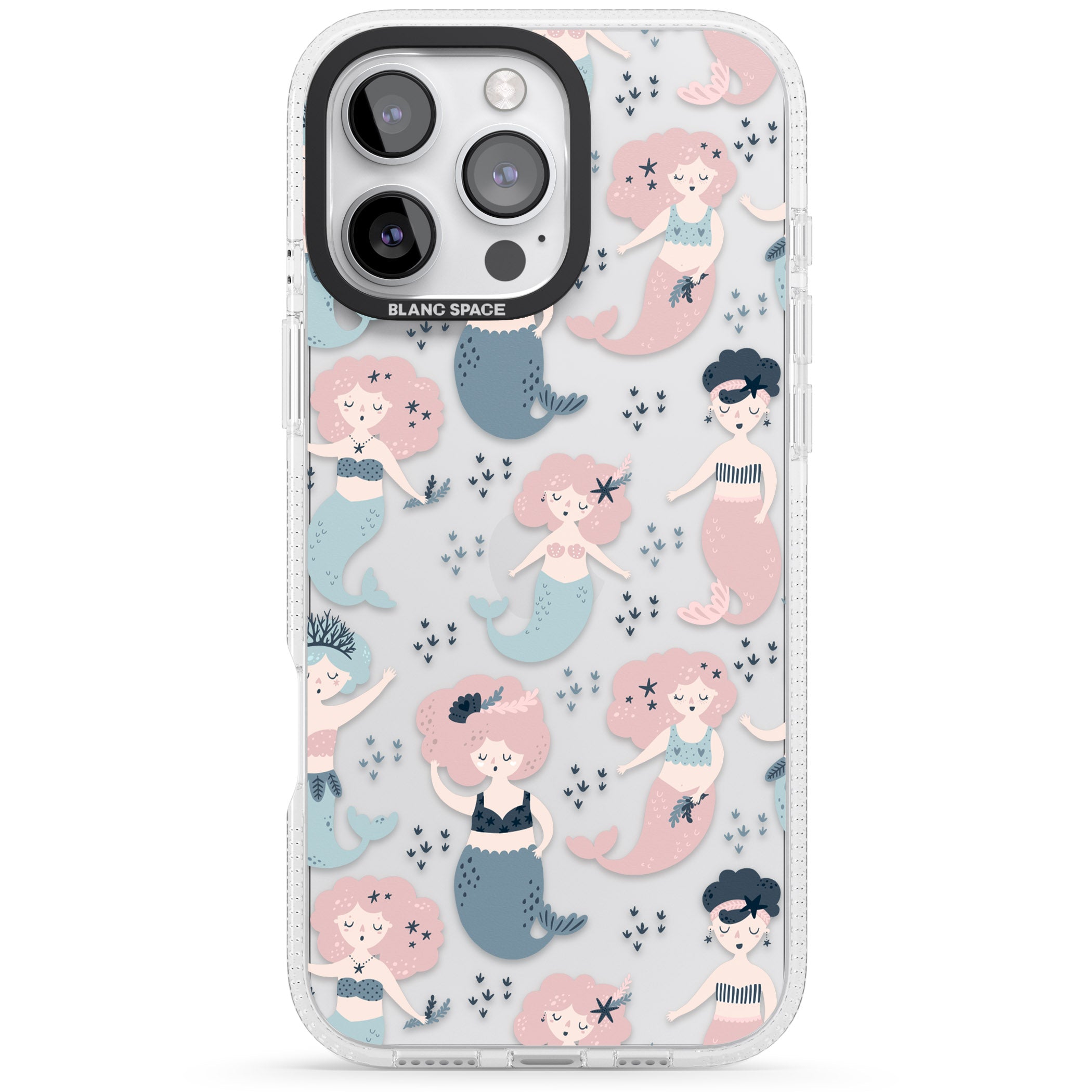 Under The Sea Mermaids (Clear) iPhone 16 Pro Max / 16 Pro Clear Case Impact Air - Blanc Space