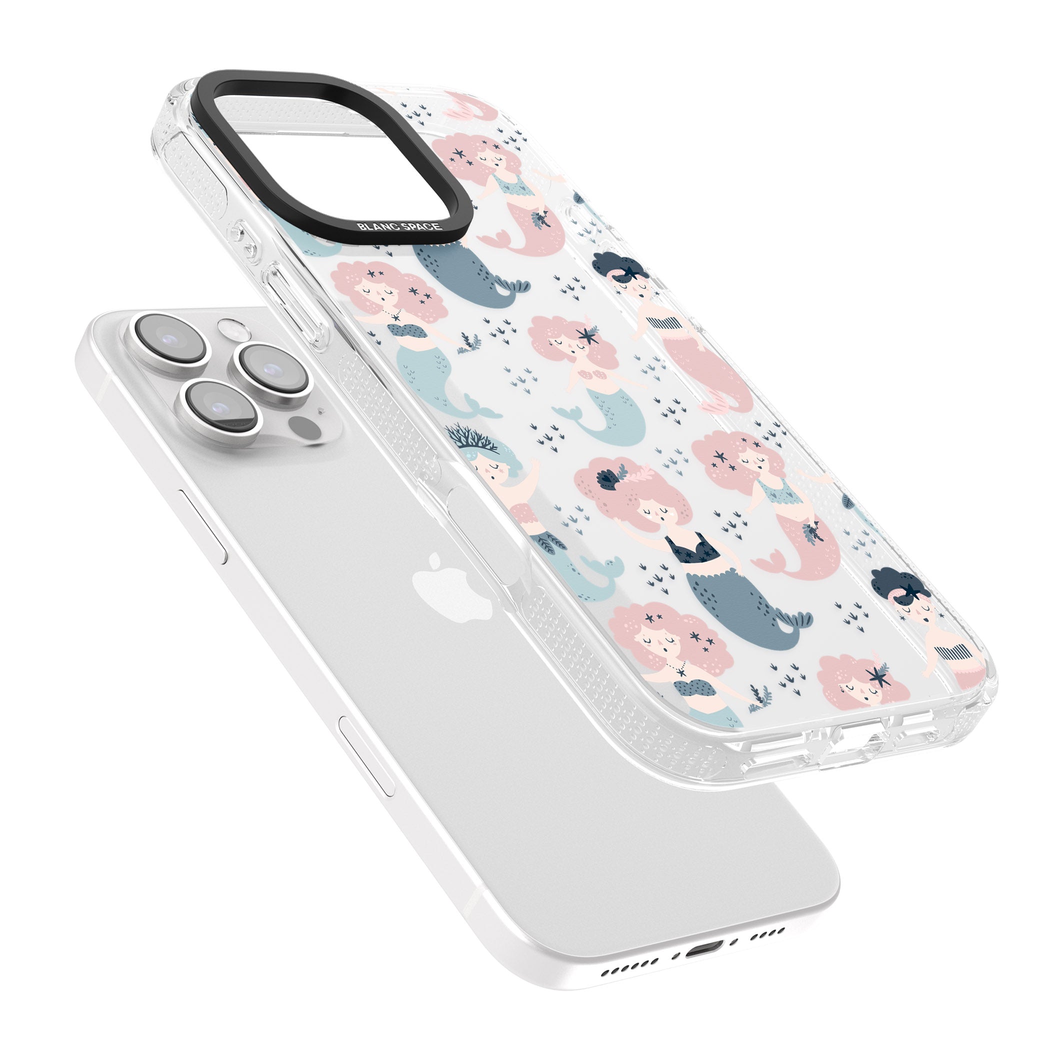 Under The Sea Mermaids (Clear) iPhone 16 Pro Max / 16 Pro Clear Case Impact Air - Blanc Space