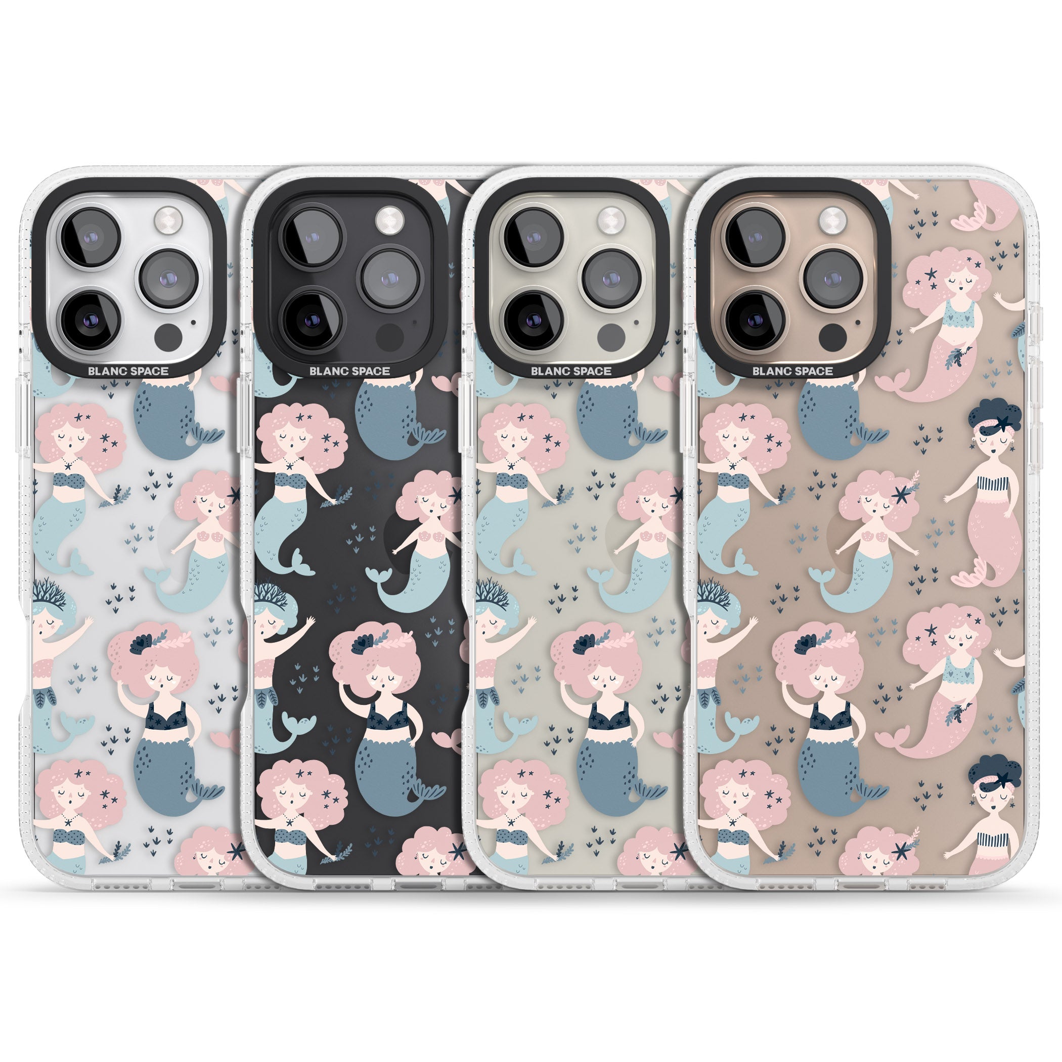 Under The Sea Mermaids (Clear) iPhone 16 Pro Max / 16 Pro Clear Case Impact Air - Blanc Space