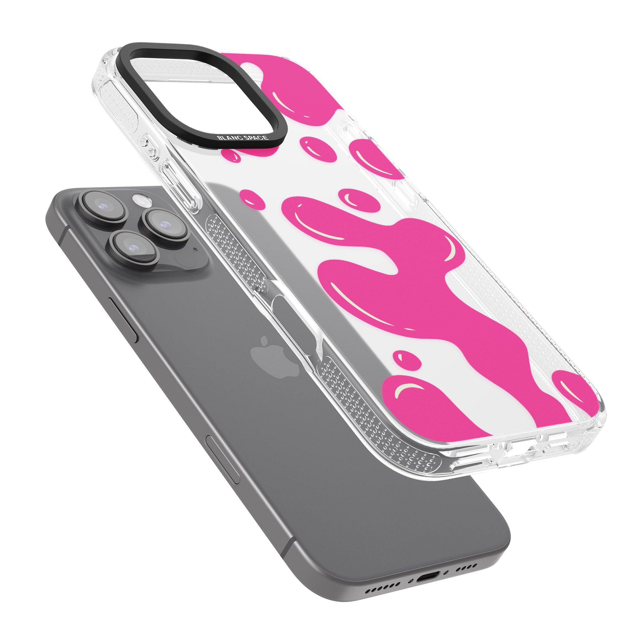 Pink Lava Lamp iPhone 16 Pro Max / 16 Pro Clear Case Impact Air - Blanc Space