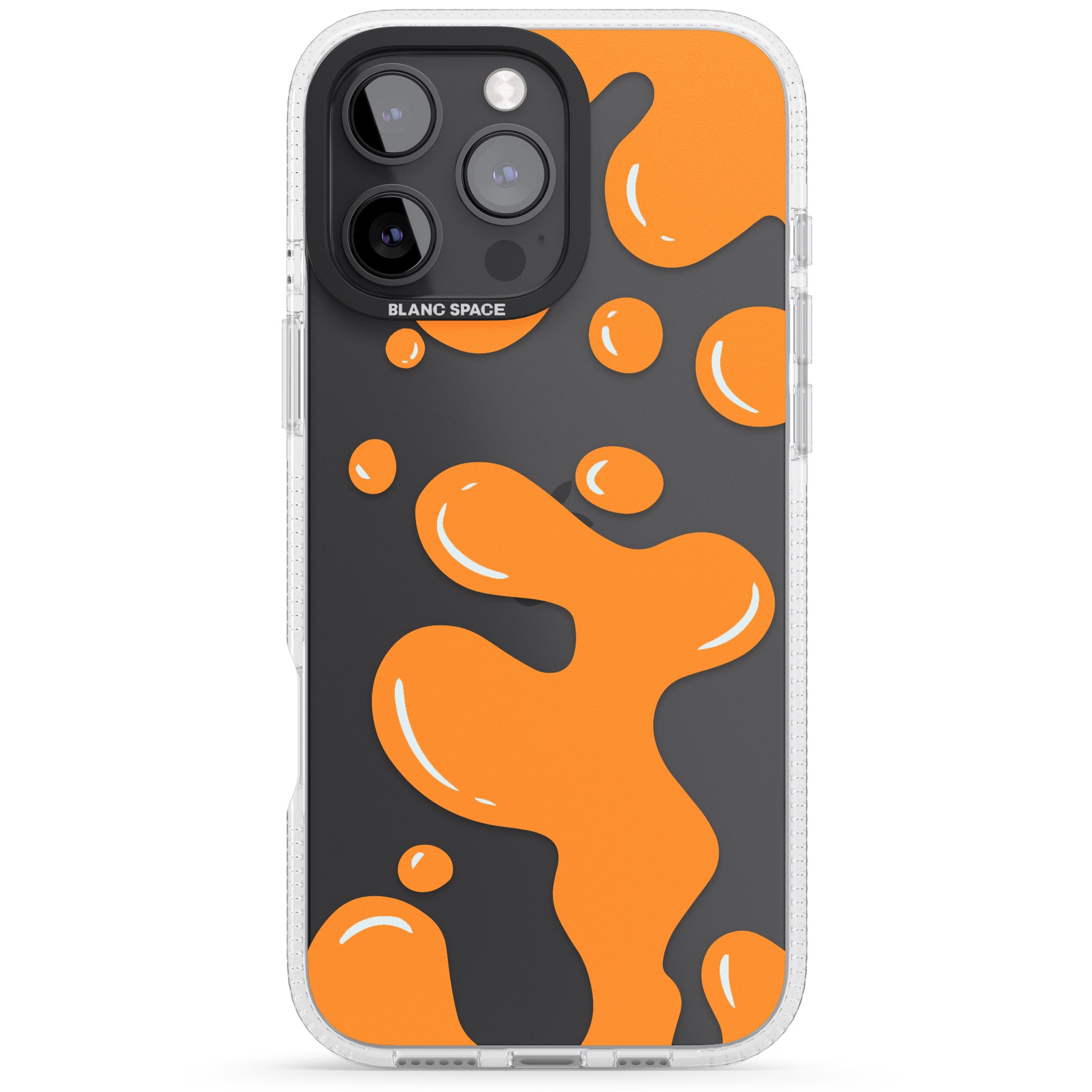 Orange Lava Lamp iPhone 16 Pro Max / 16 Pro Clear Case Impact Air - Blanc Space