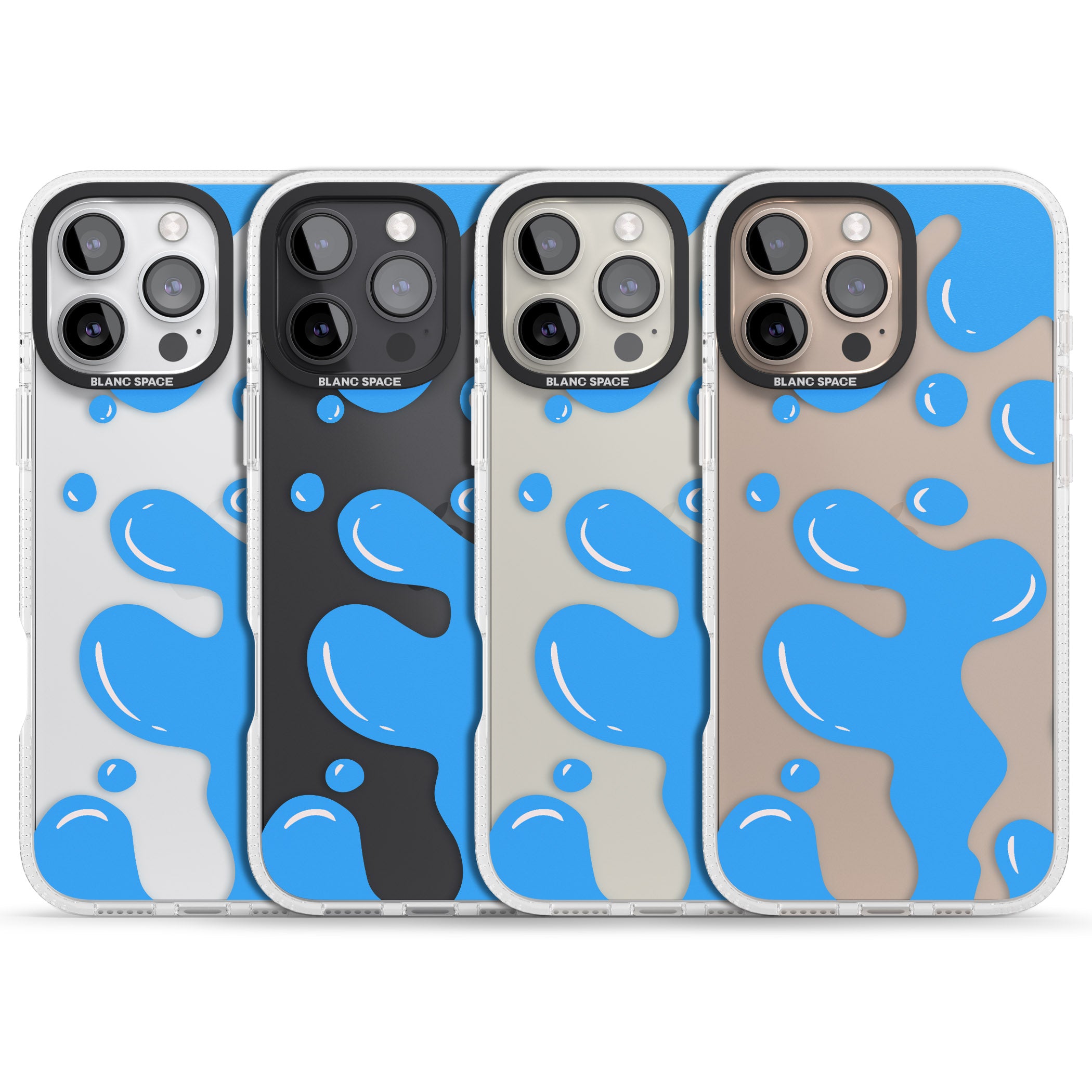 Blue Lava Lamp iPhone 16 Pro Max / 16 Pro Clear Case Impact Air - Blanc Space