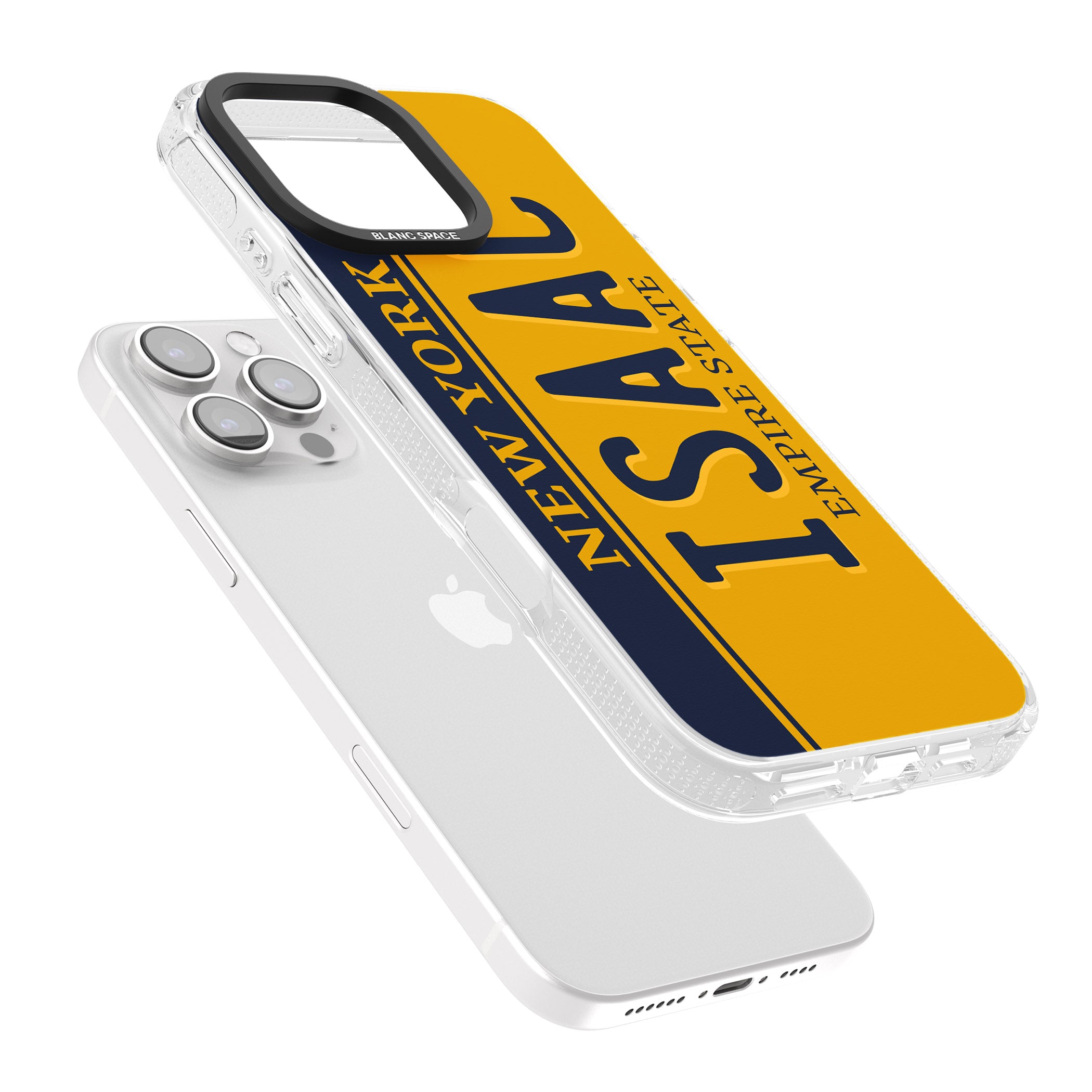 New York License Plate iPhone 16 Pro Max / 16 Pro Clear Case Impact Air - Blanc Space