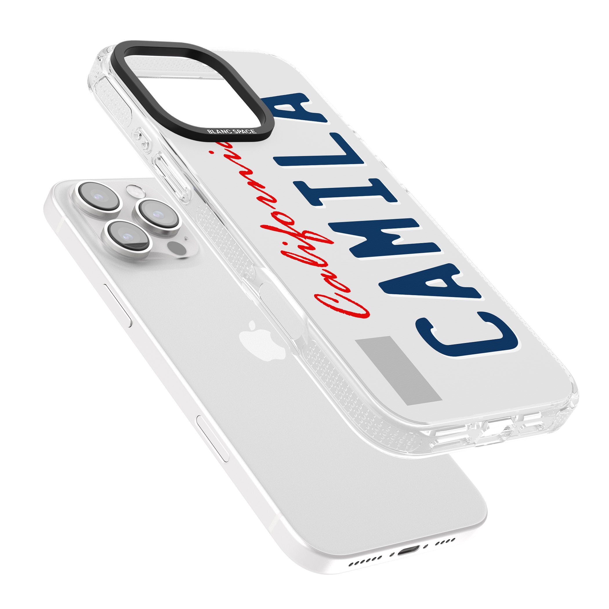 California License Plate iPhone 16 Pro Max / 16 Pro Clear Case Impact Air - Blanc Space