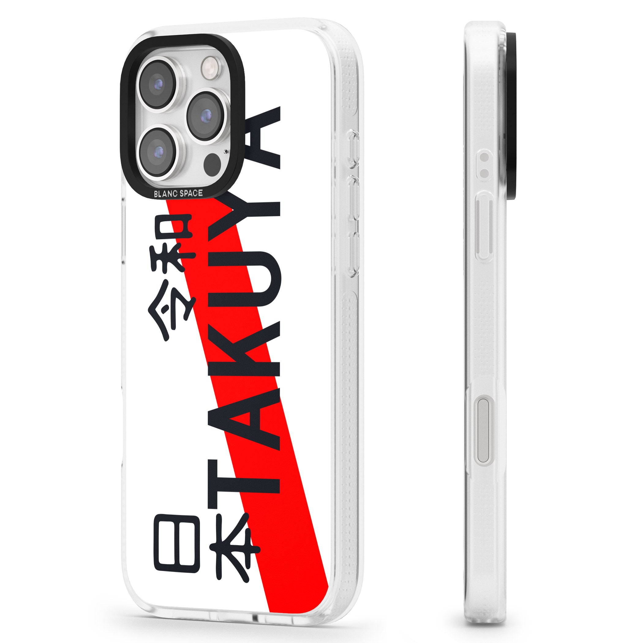 Japanese License Plate iPhone 16 Pro Max / 16 Pro Clear Case Impact Air - Blanc Space