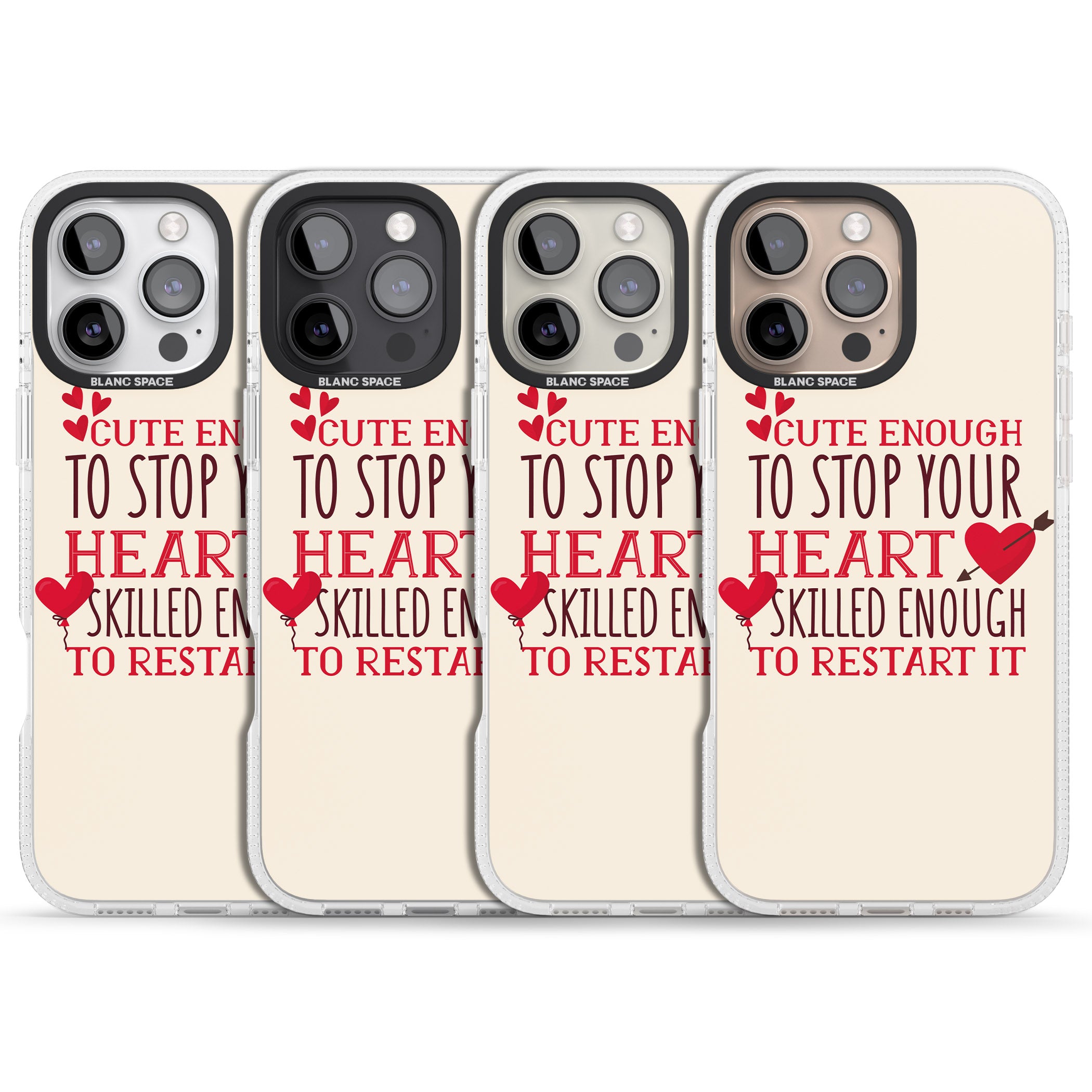 Medical Design Cute Enough to Stop Your Heart iPhone 16 Pro Max / 16 Pro Clear Case Impact Air - Blanc Space