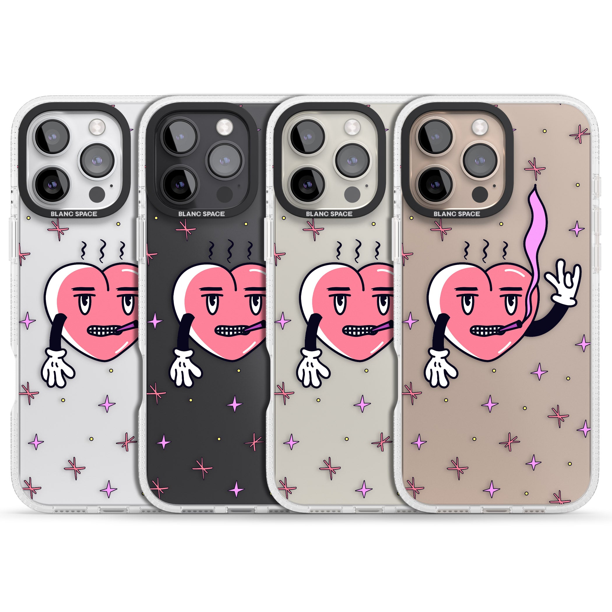 Rock n Roll Heart (Clear) iPhone 16 Pro Max / 16 Pro Clear Case Impact Air - Blanc Space