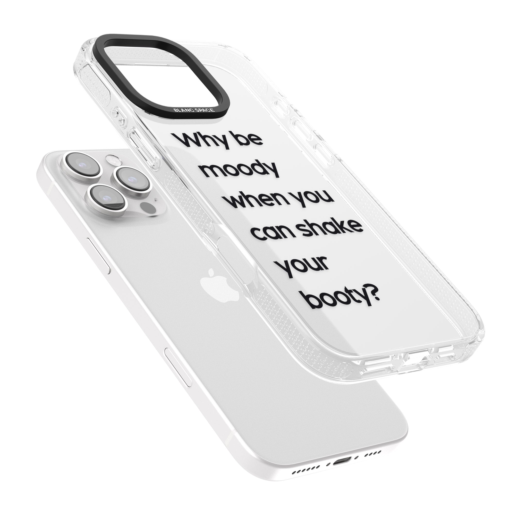 Why be moody? iPhone 16 Pro Max / 16 Pro Clear Case Impact Air - Blanc Space