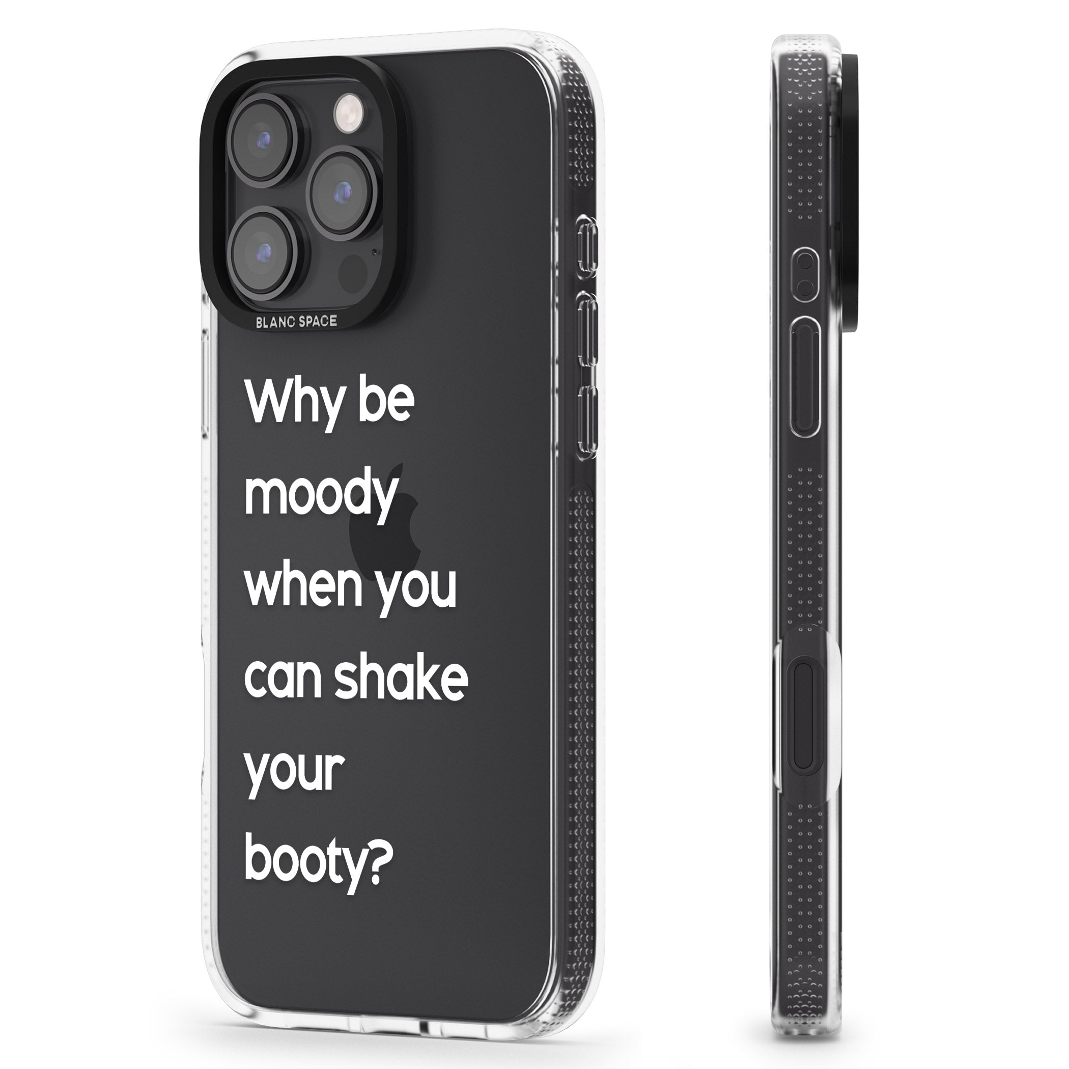 Why be moody? (White) iPhone 16 Pro Max / 16 Pro Clear Case Impact Air - Blanc Space