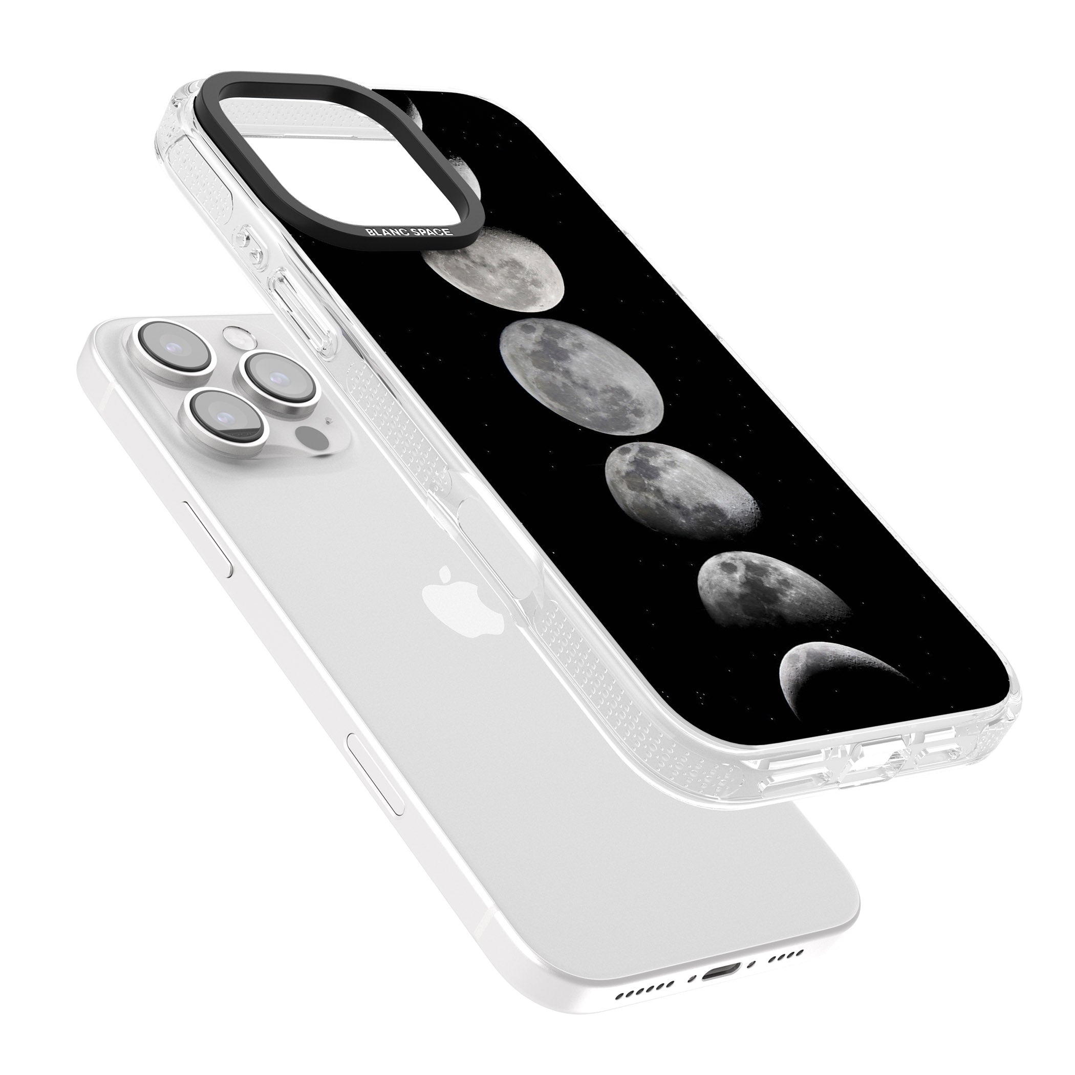 Phases Of The Moon iPhone 16 Pro Max / 16 Pro Clear Case Impact Air - Blanc Space