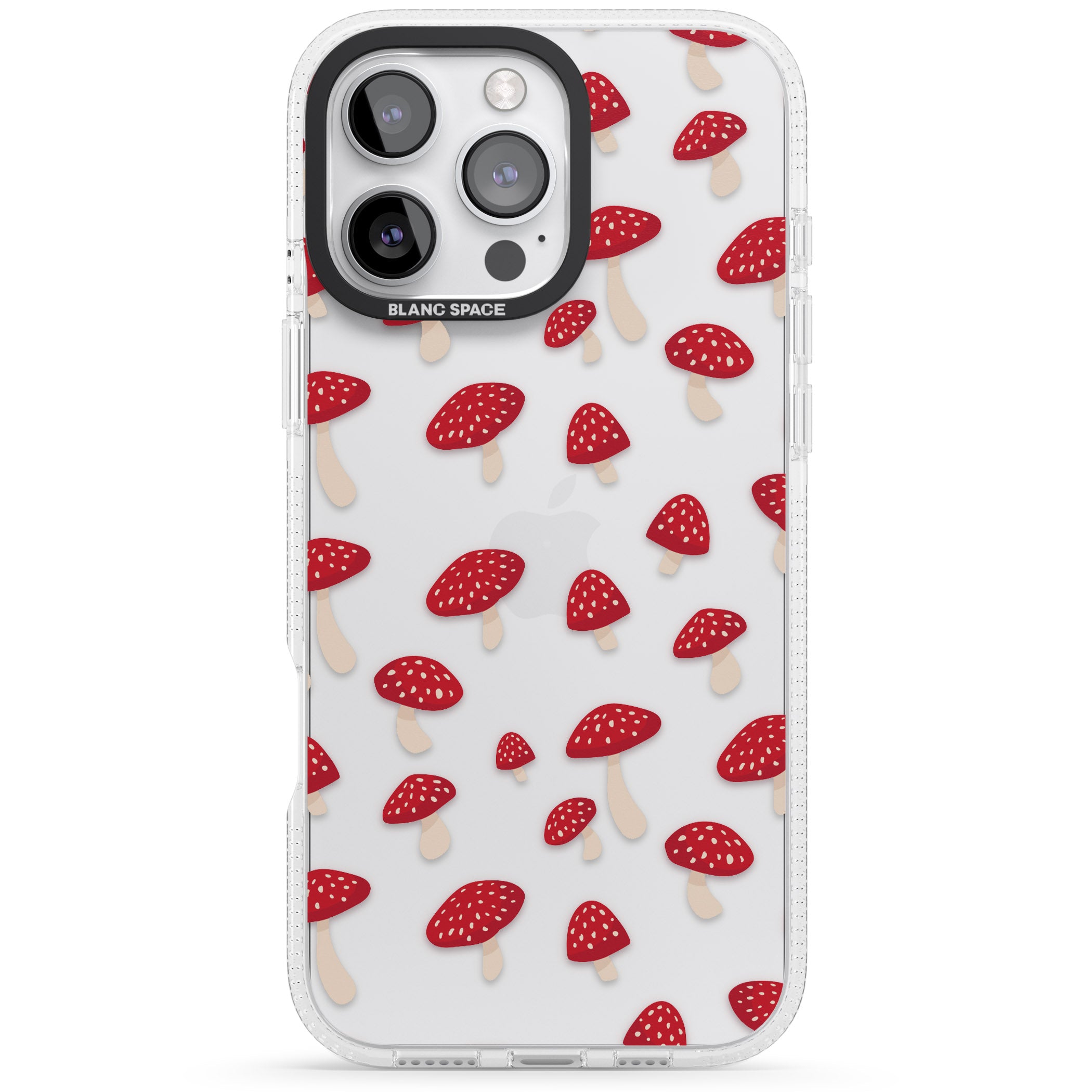 Magical Mushrooms Pattern iPhone 16 Pro Max / 16 Pro Clear Case Impact Air - Blanc Space