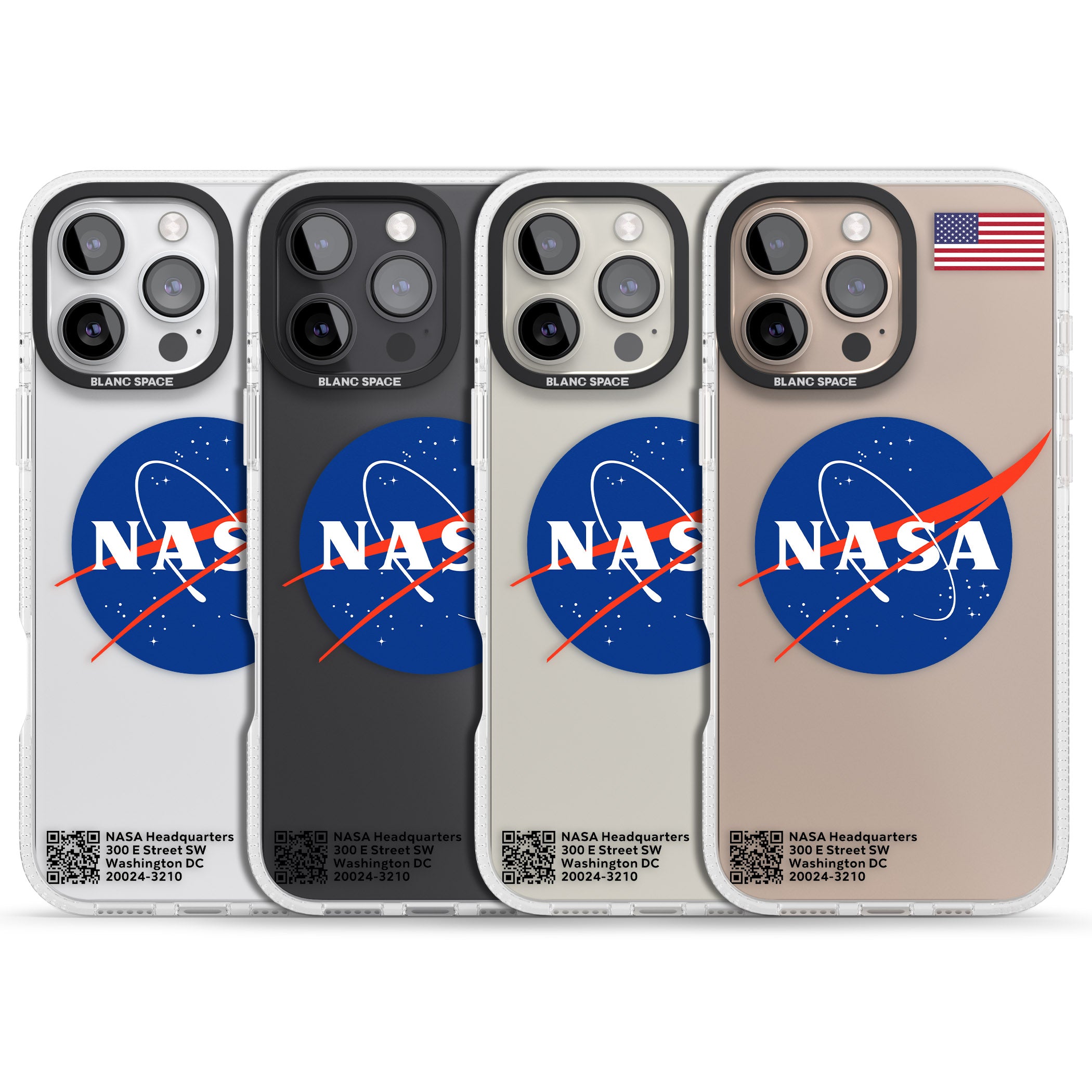 NASA Meatball iPhone 16 Pro Max / 16 Pro Clear Case Impact Air - Blanc Space