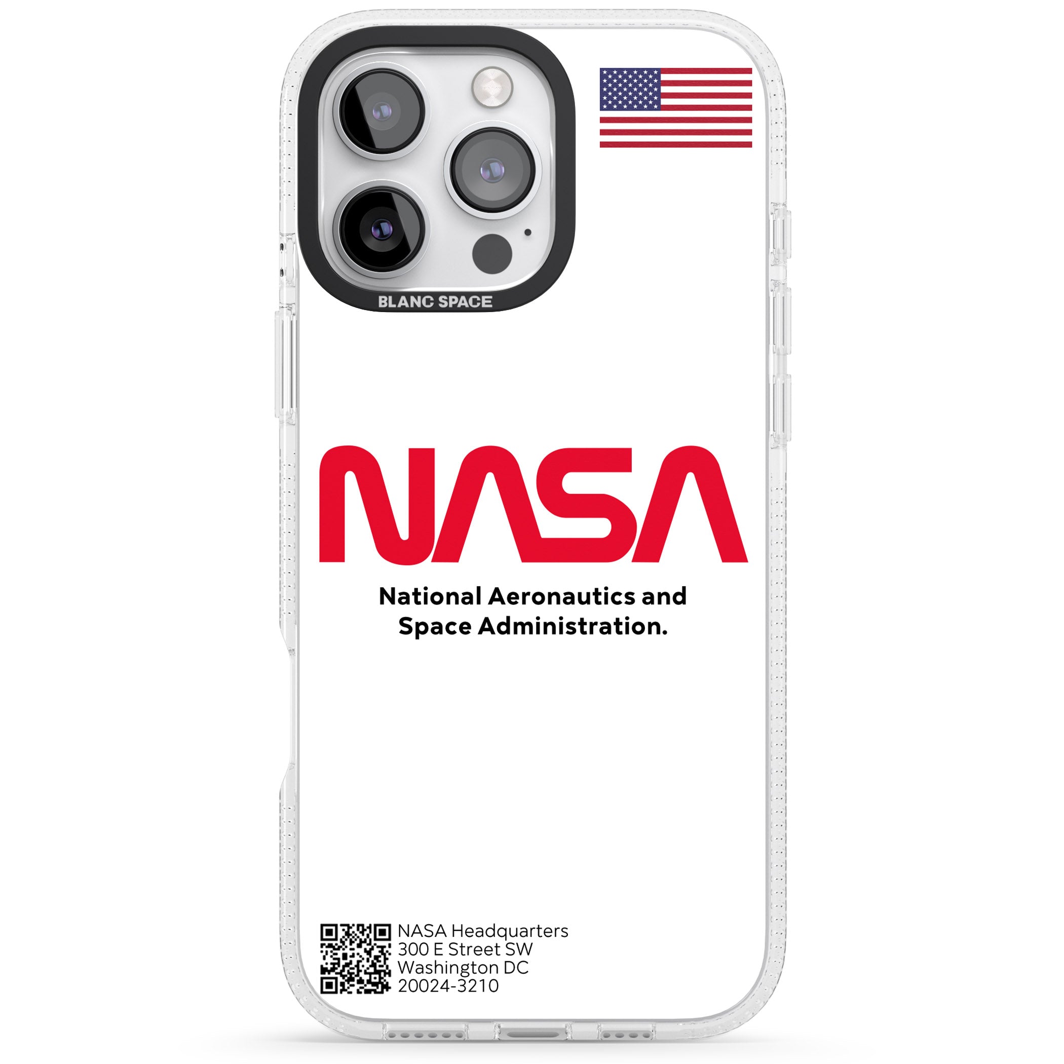 NASA The Worm iPhone 16 Pro Max / 16 Pro Clear Case Impact Air - Blanc Space