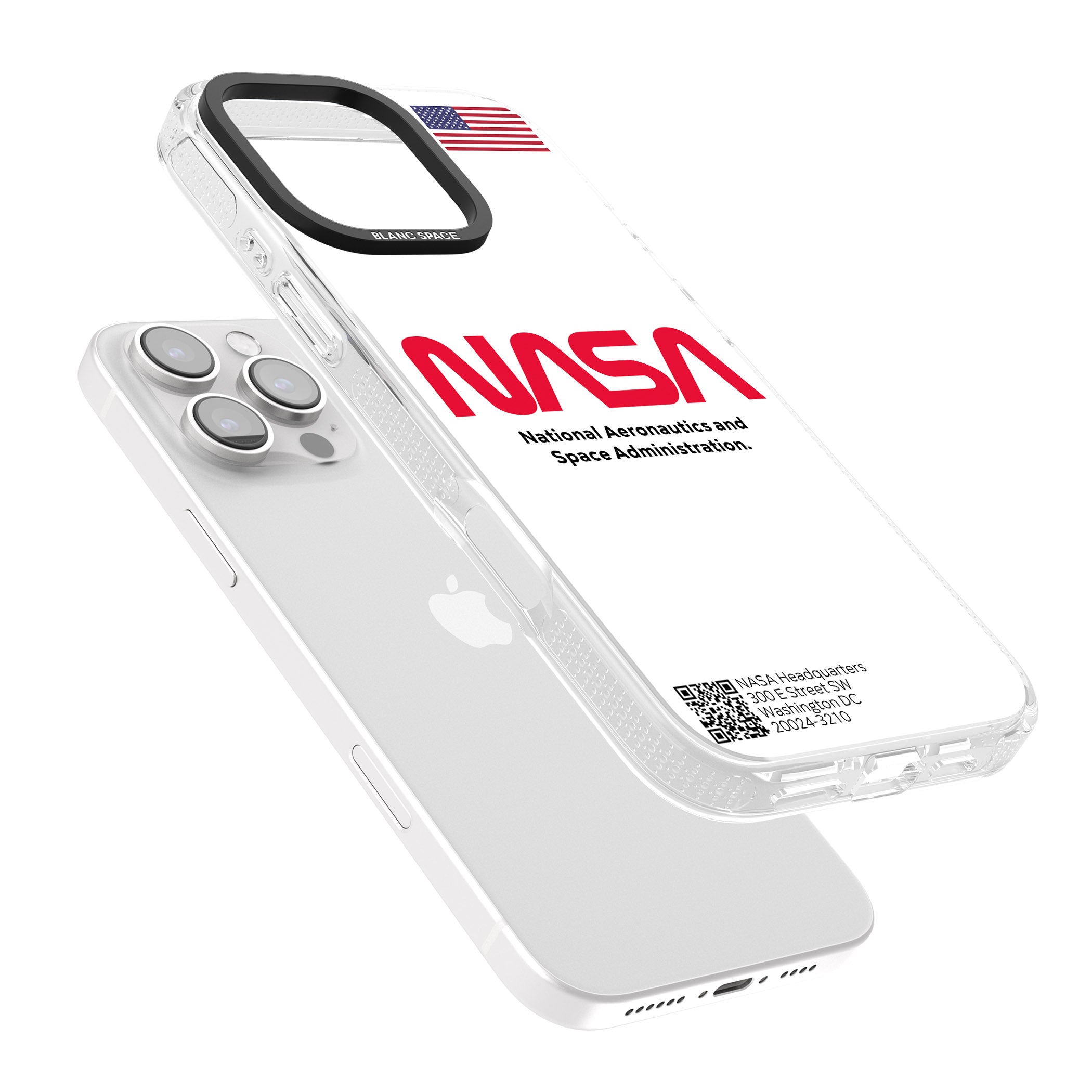 NASA The Worm iPhone 16 Pro Max / 16 Pro Clear Case Impact Air - Blanc Space