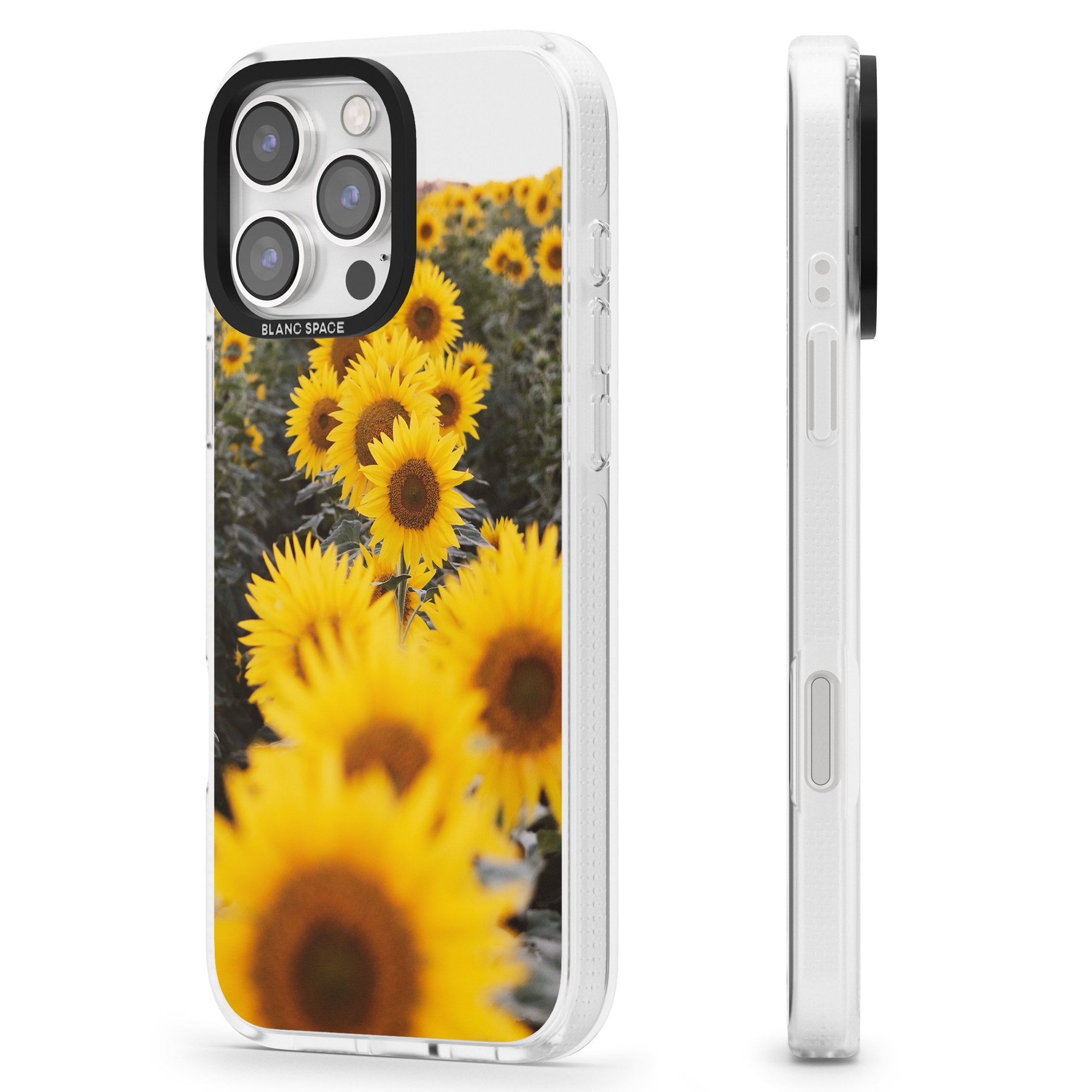 Sunflower Field Photograph iPhone 16 Pro Max / 16 Pro Clear Case Impact Air - Blanc Space