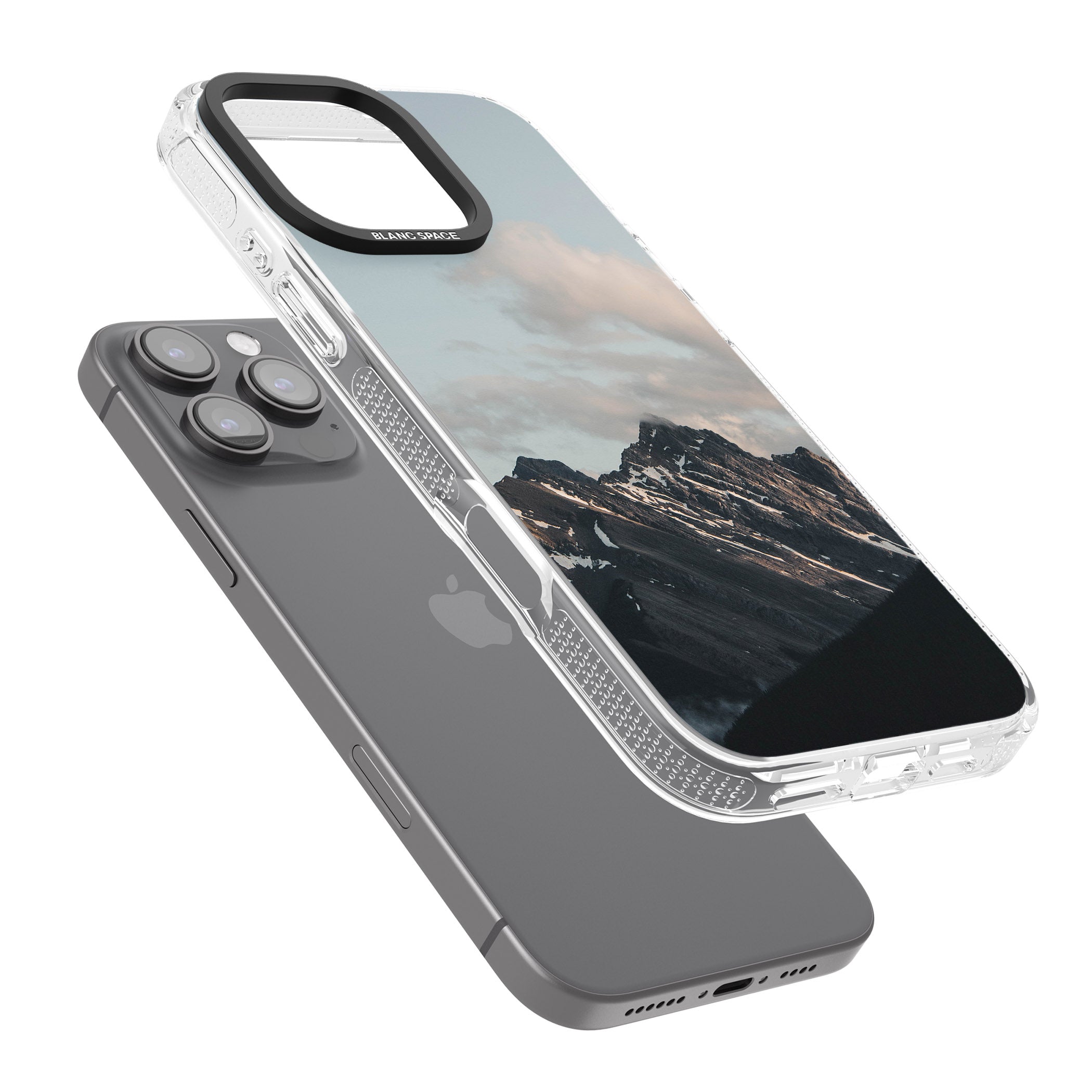 Mountain Range Photograph iPhone 16 Pro Max / 16 Pro Clear Case Impact Air - Blanc Space