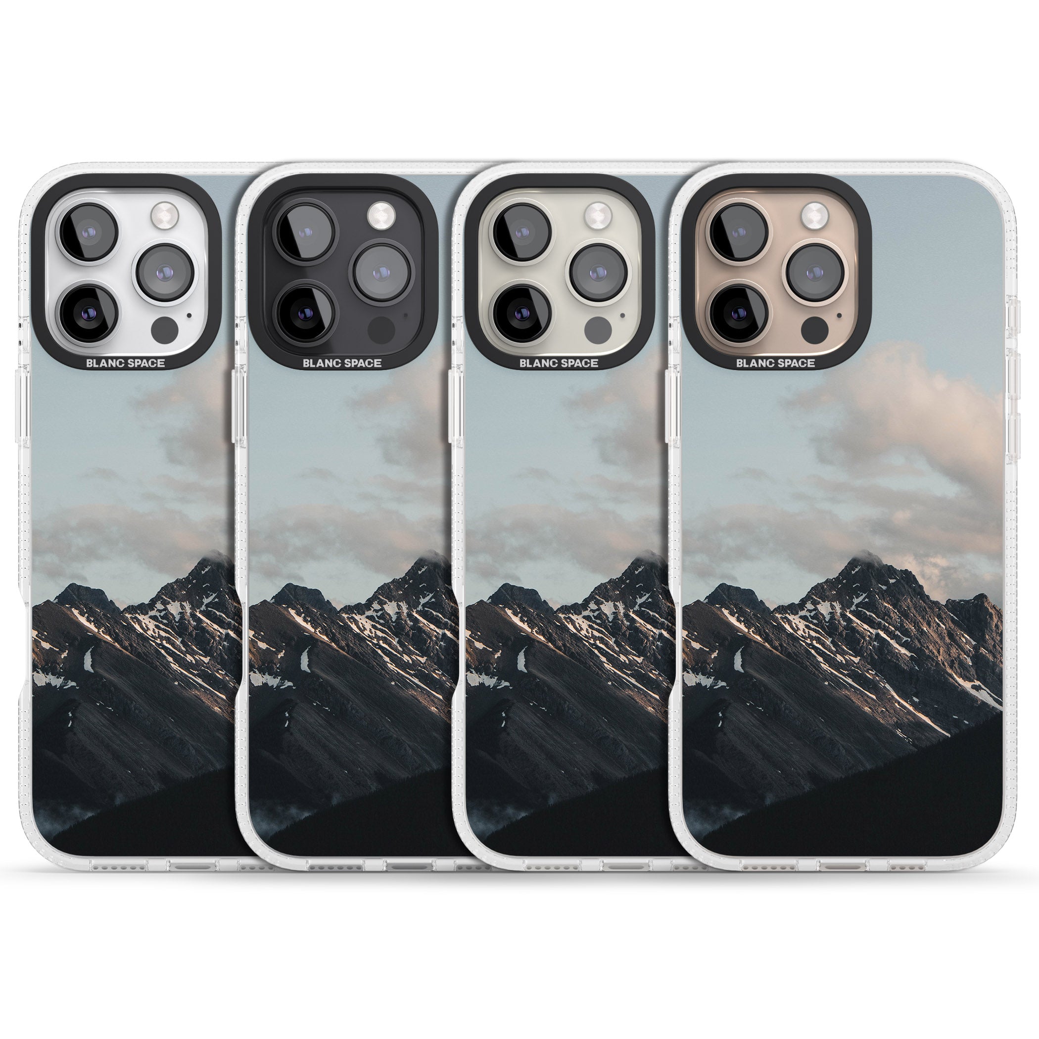 Mountain Range Photograph iPhone 16 Pro Max / 16 Pro Clear Case Impact Air - Blanc Space
