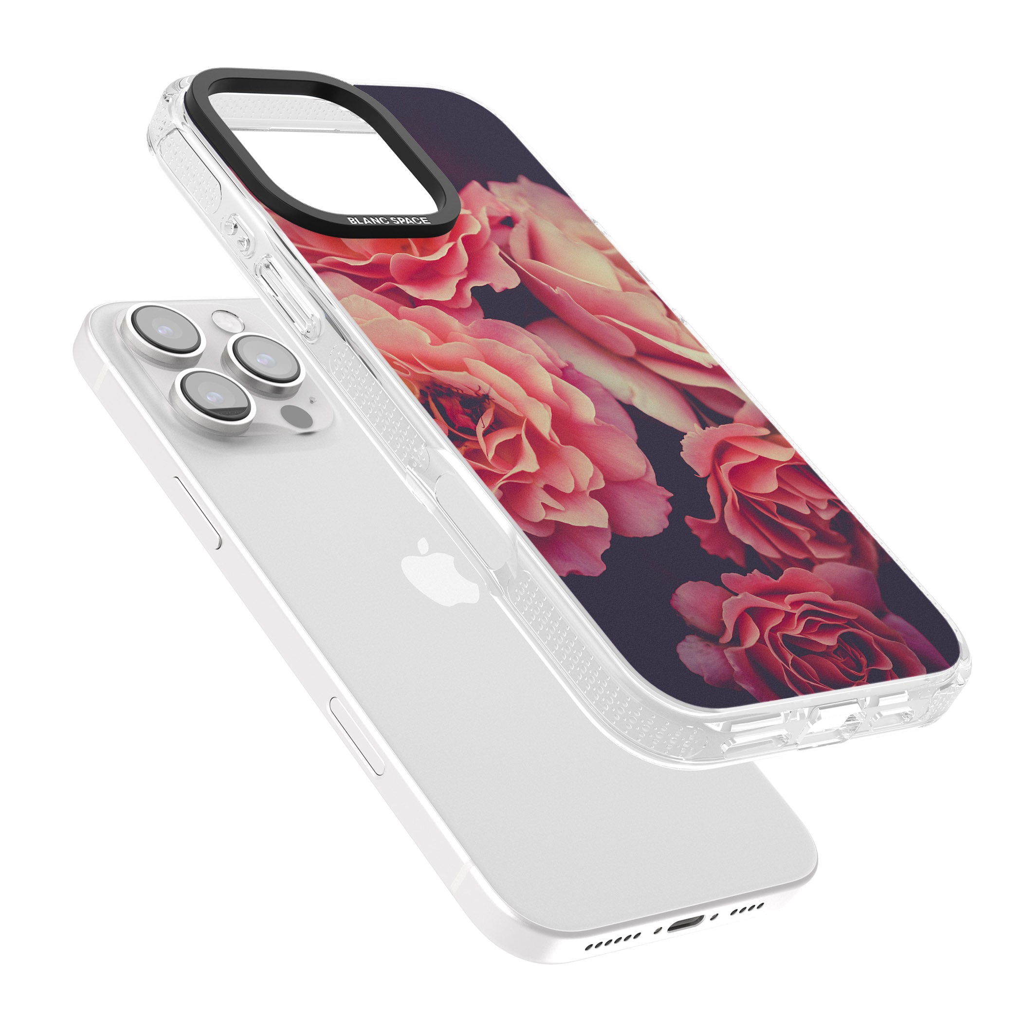 Pink Roses Photograph iPhone 16 Pro Max / 16 Pro Clear Case Impact Air - Blanc Space