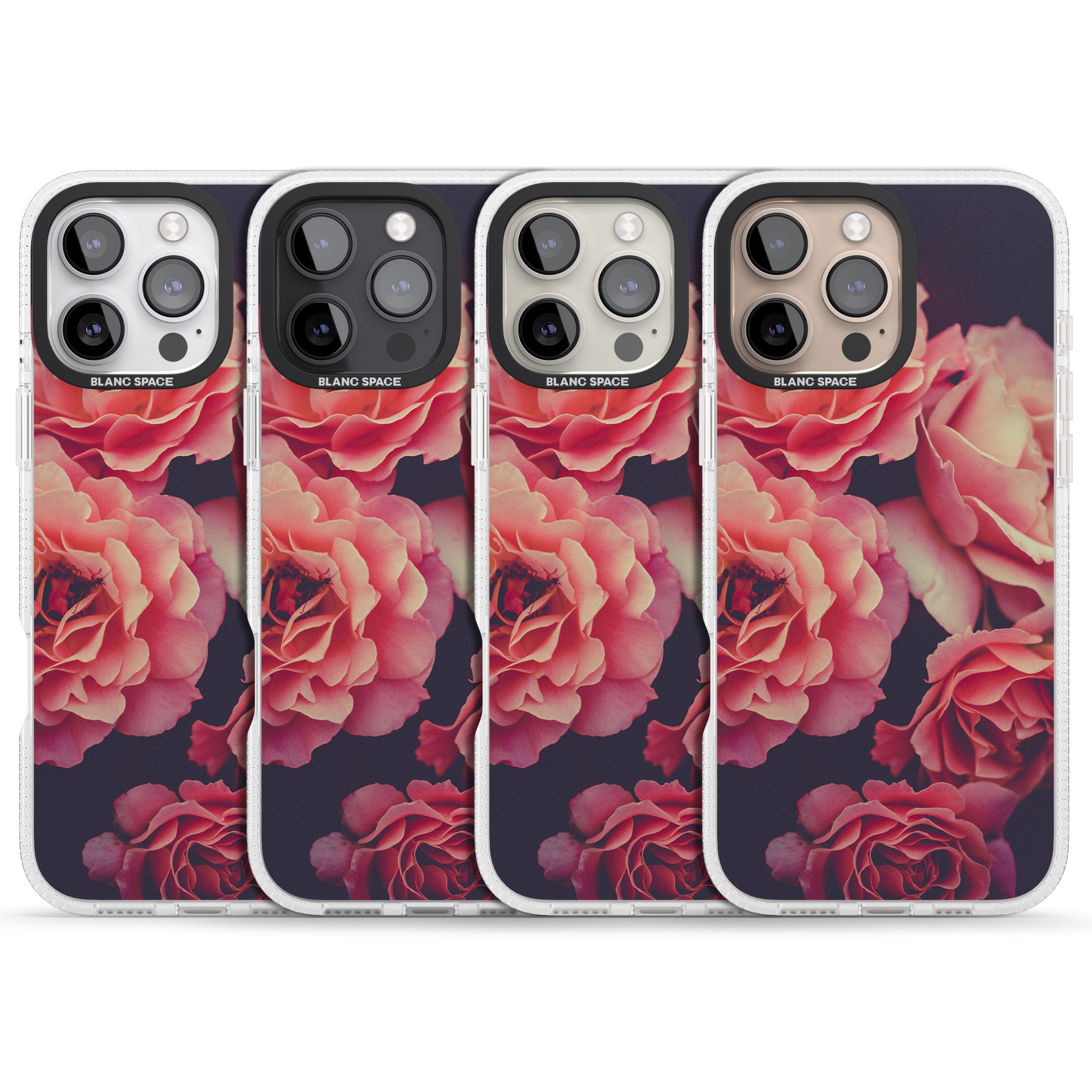 Pink Roses Photograph iPhone 16 Pro Max / 16 Pro Clear Case Impact Air - Blanc Space