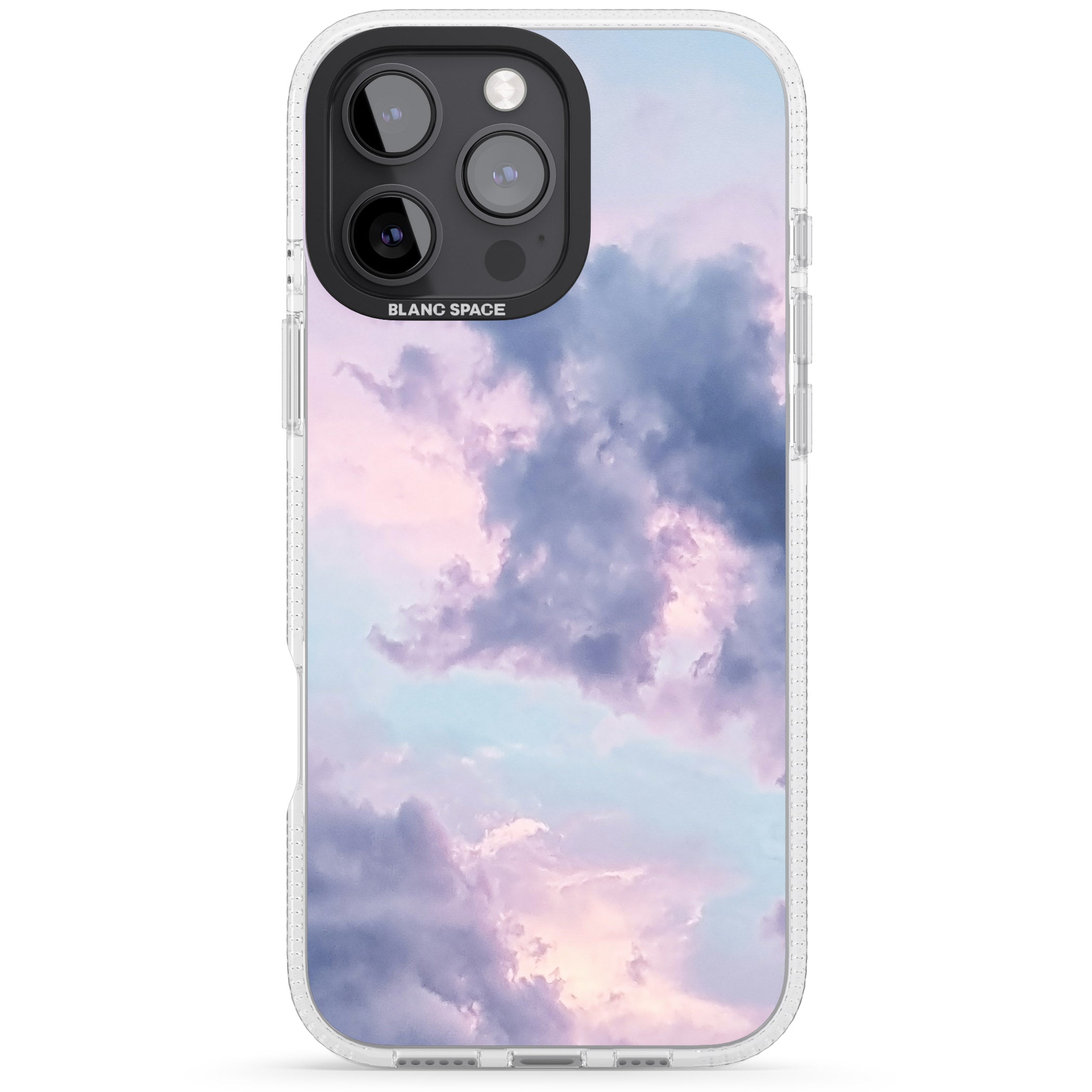 Purple Clouds Photograph iPhone 16 Pro Max / 16 Pro Clear Case Impact Air - Blanc Space