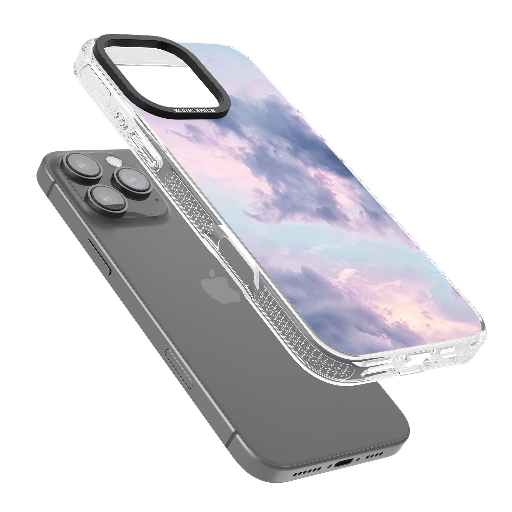 Purple Clouds Photograph iPhone 16 Pro Max / 16 Pro Clear Case Impact Air - Blanc Space