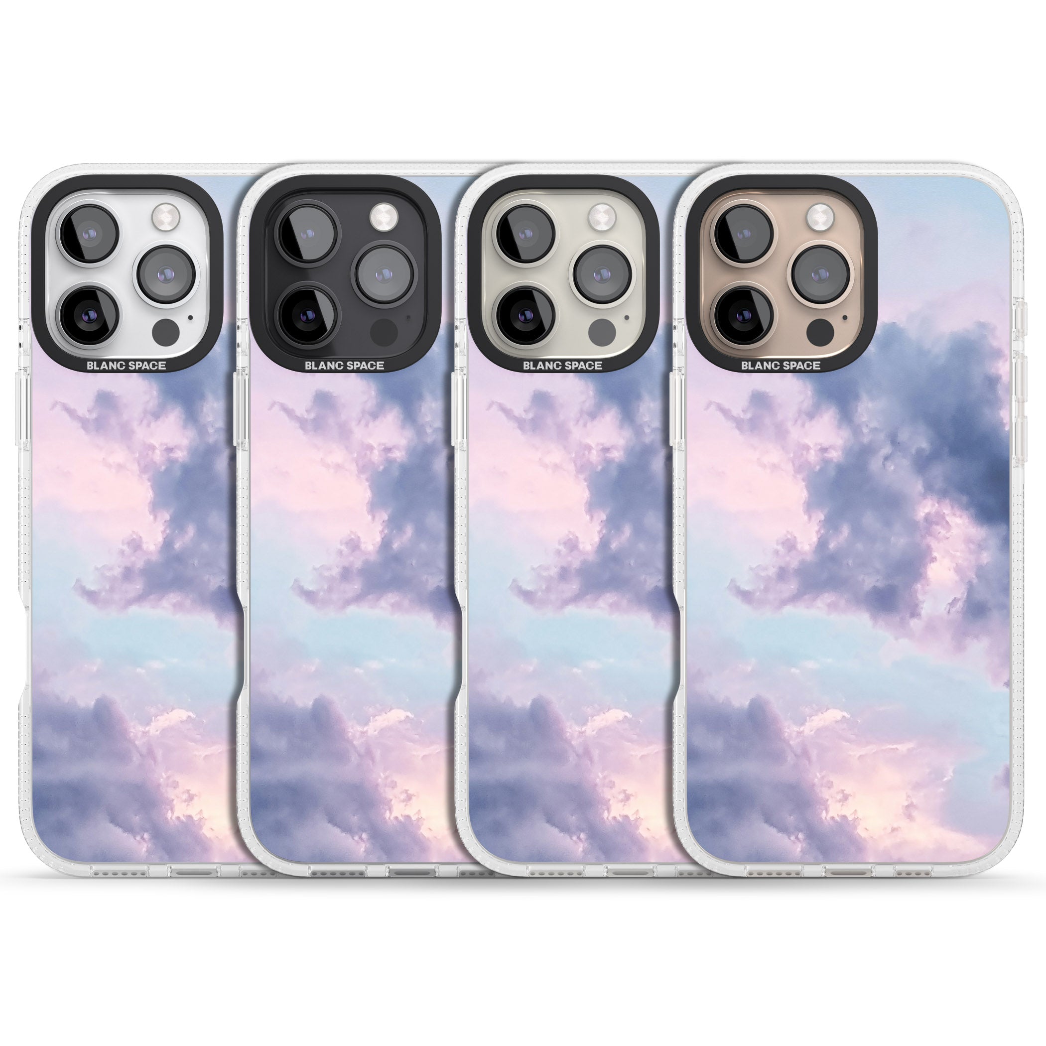 Purple Clouds Photograph iPhone 16 Pro Max / 16 Pro Clear Case Impact Air - Blanc Space