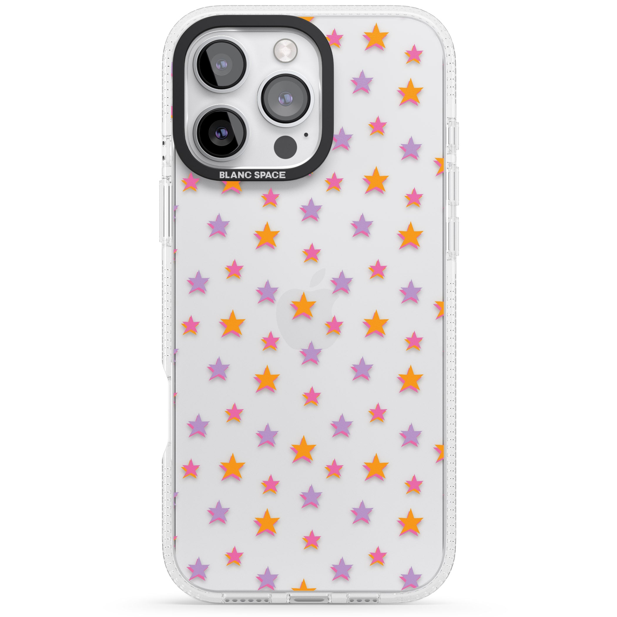 Spangling Stars Pattern iPhone 16 Pro Max / 16 Pro Clear Case Impact Air - Blanc Space