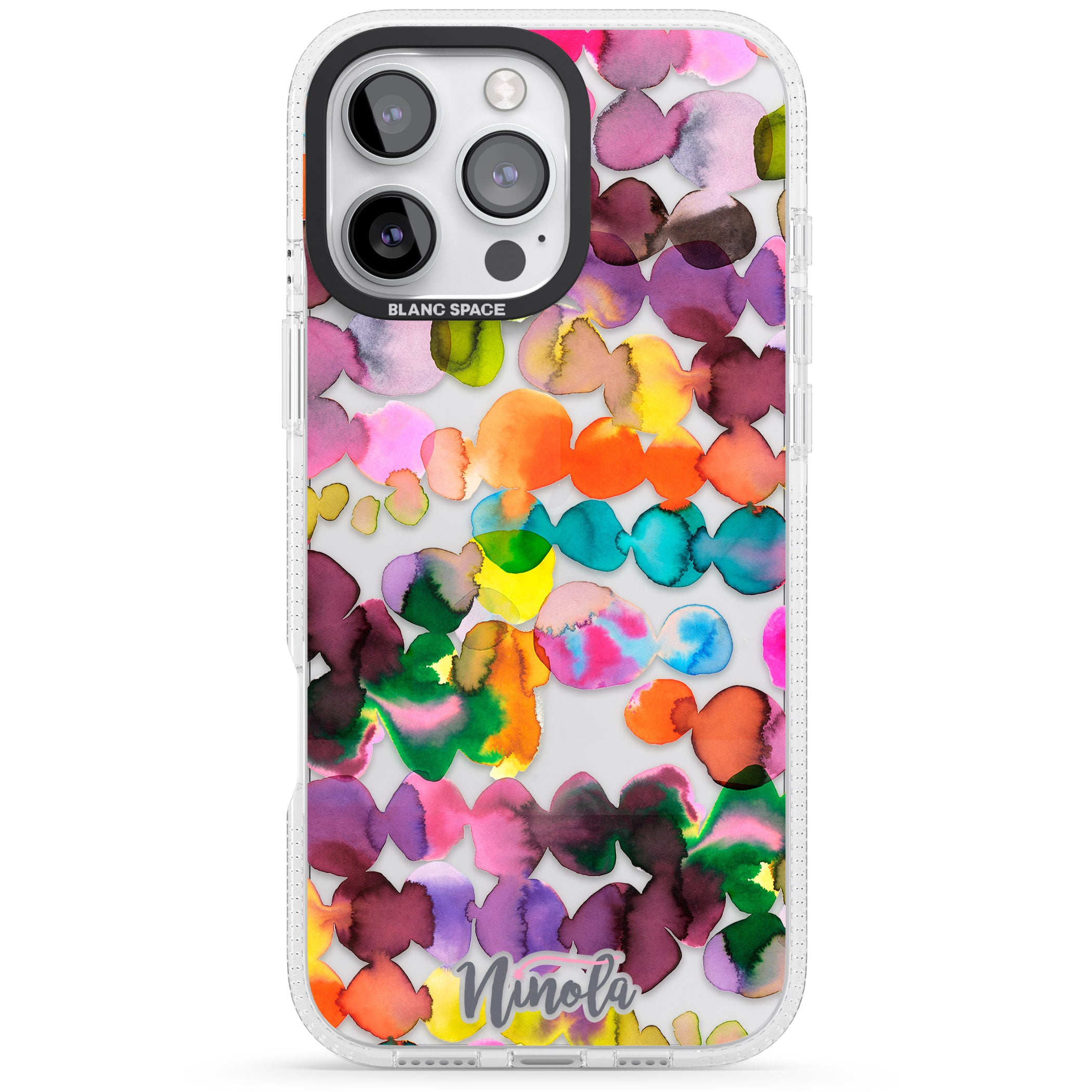 Ink Bleeding Dots iPhone 16 Pro Max / 16 Pro Clear Case Impact Air - Blanc Space