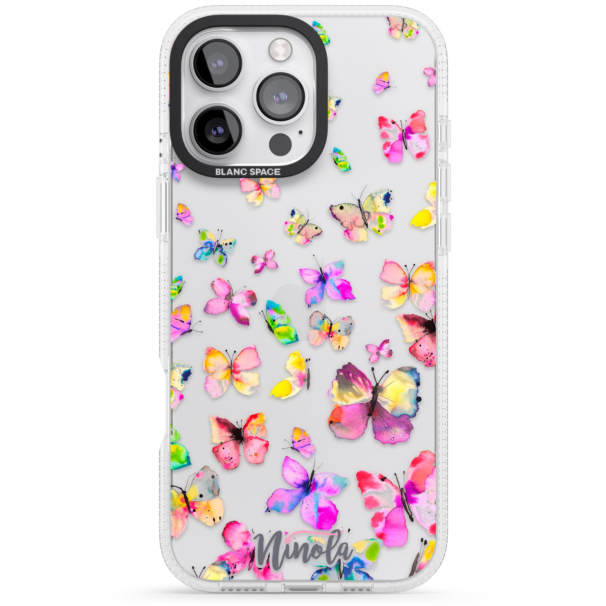 Watercolor Butterflies iPhone 16 Pro Max / 16 Pro Clear Case Impact Air - Blanc Space