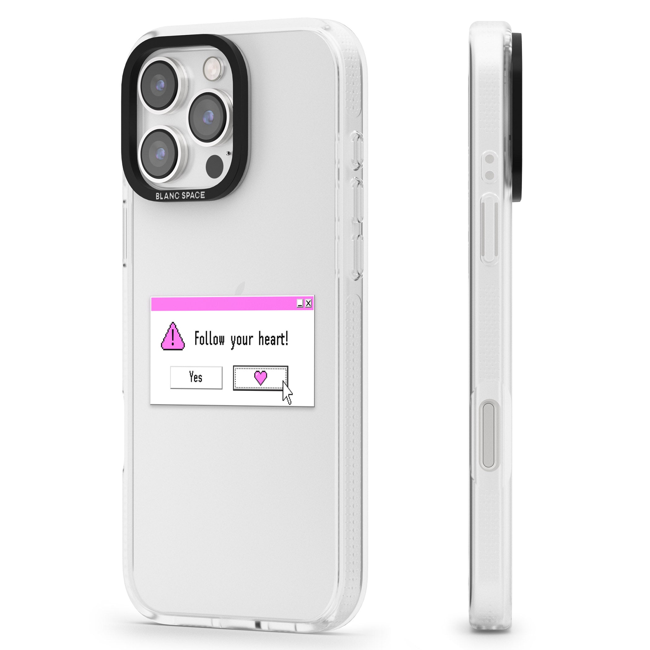 Follow your heart.exe iPhone 16 Pro Max / 16 Pro Clear Case Impact Air - Blanc Space