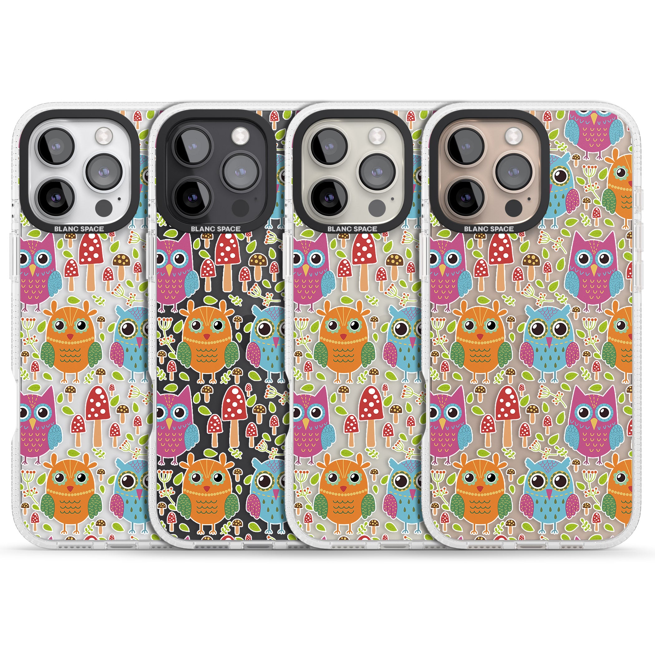 Forrest Owl Clear Pattern iPhone 16 Pro Max / 16 Pro Clear Case Impact Air - Blanc Space