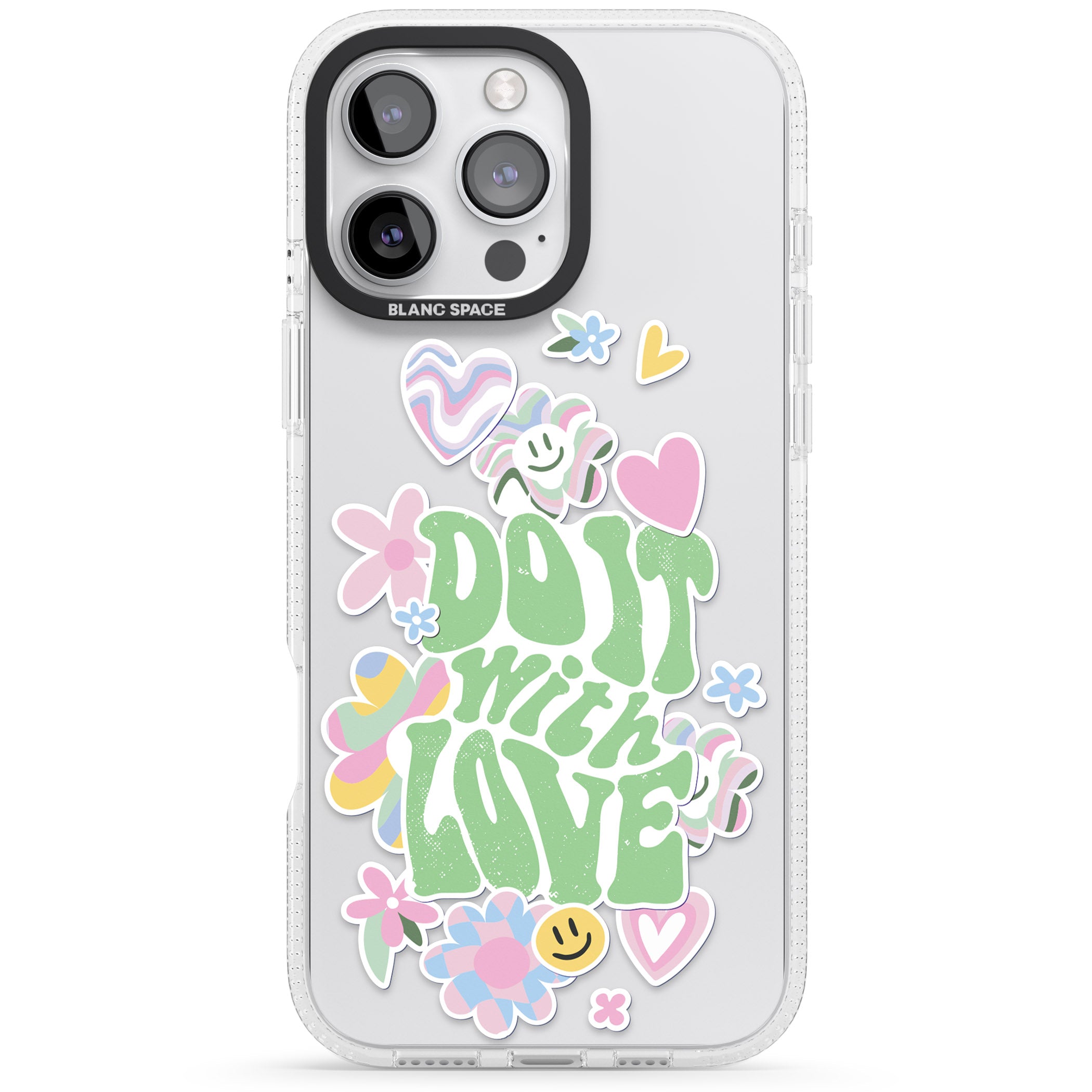 Do It With Love iPhone 16 Pro Max / 16 Pro Clear Case Impact Air - Blanc Space