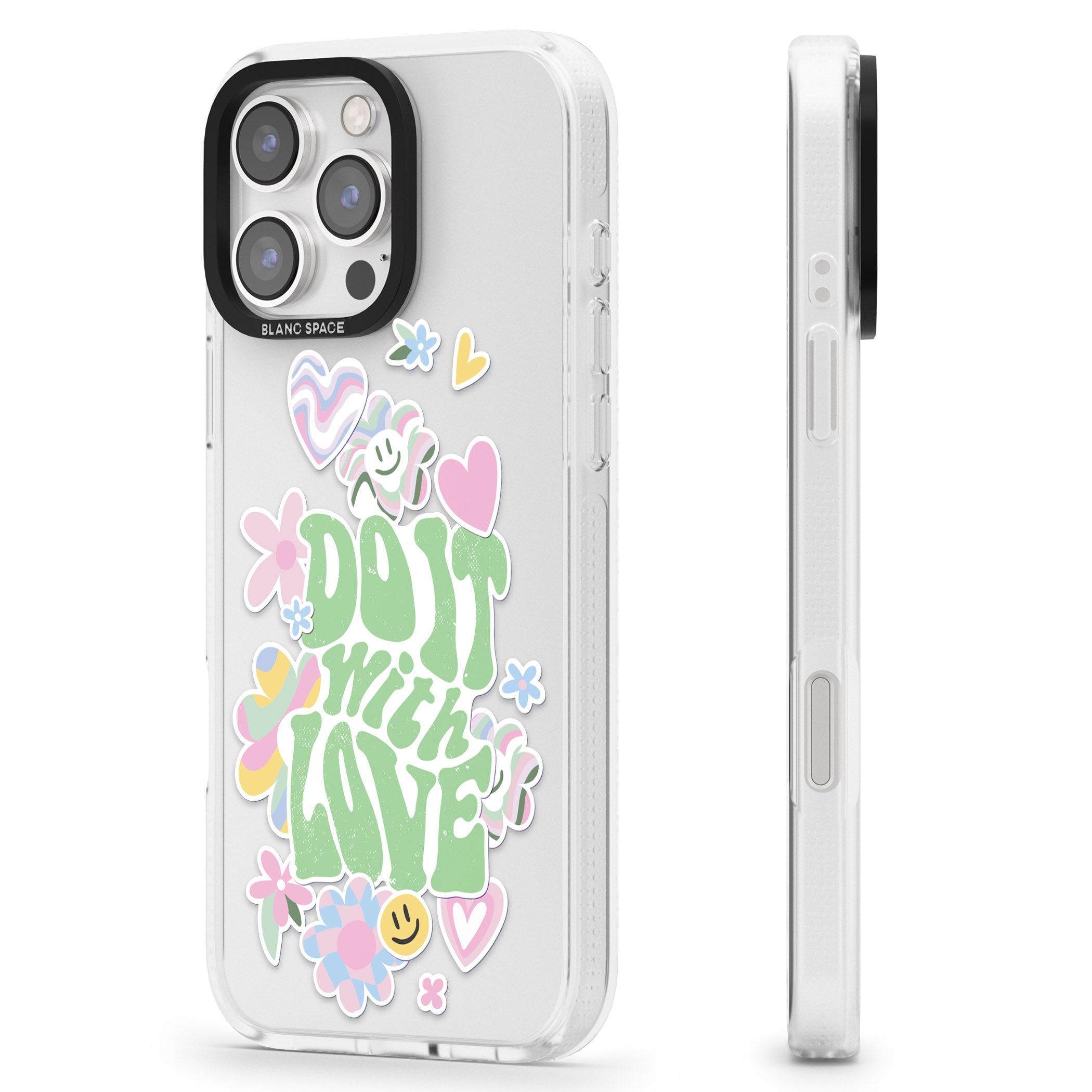 Do It With Love iPhone 16 Pro Max / 16 Pro Clear Case Impact Air - Blanc Space