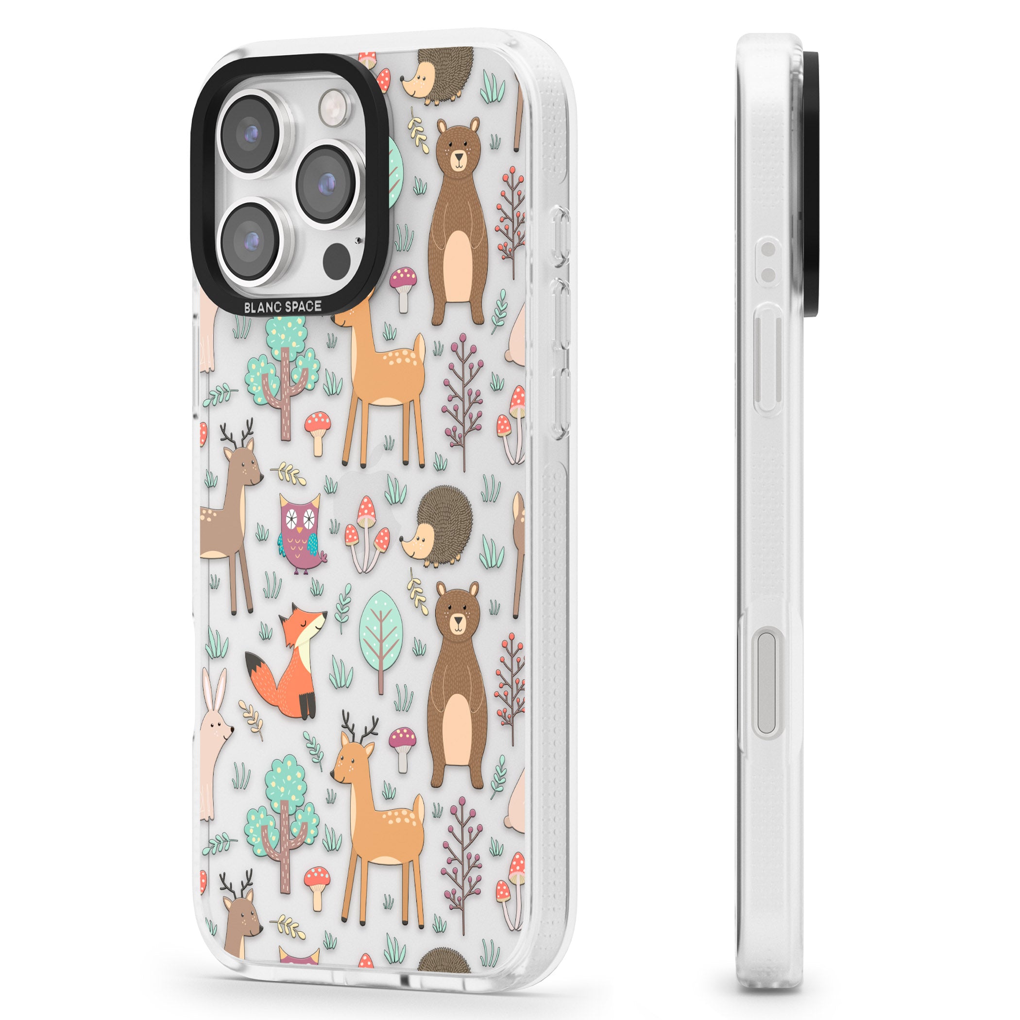 Wildlife Pattern iPhone 16 Pro Max / 16 Pro Clear Case Impact Air - Blanc Space