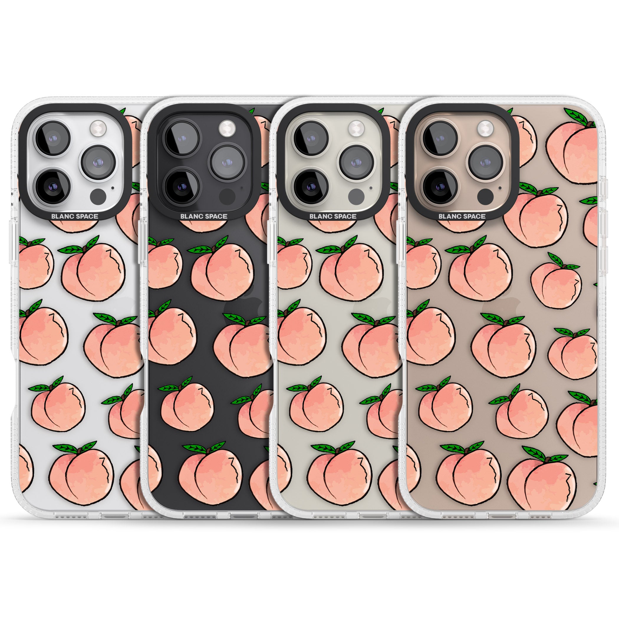 Life's a Peach iPhone 16 Pro Max / 16 Pro Clear Case Impact Air - Blanc Space