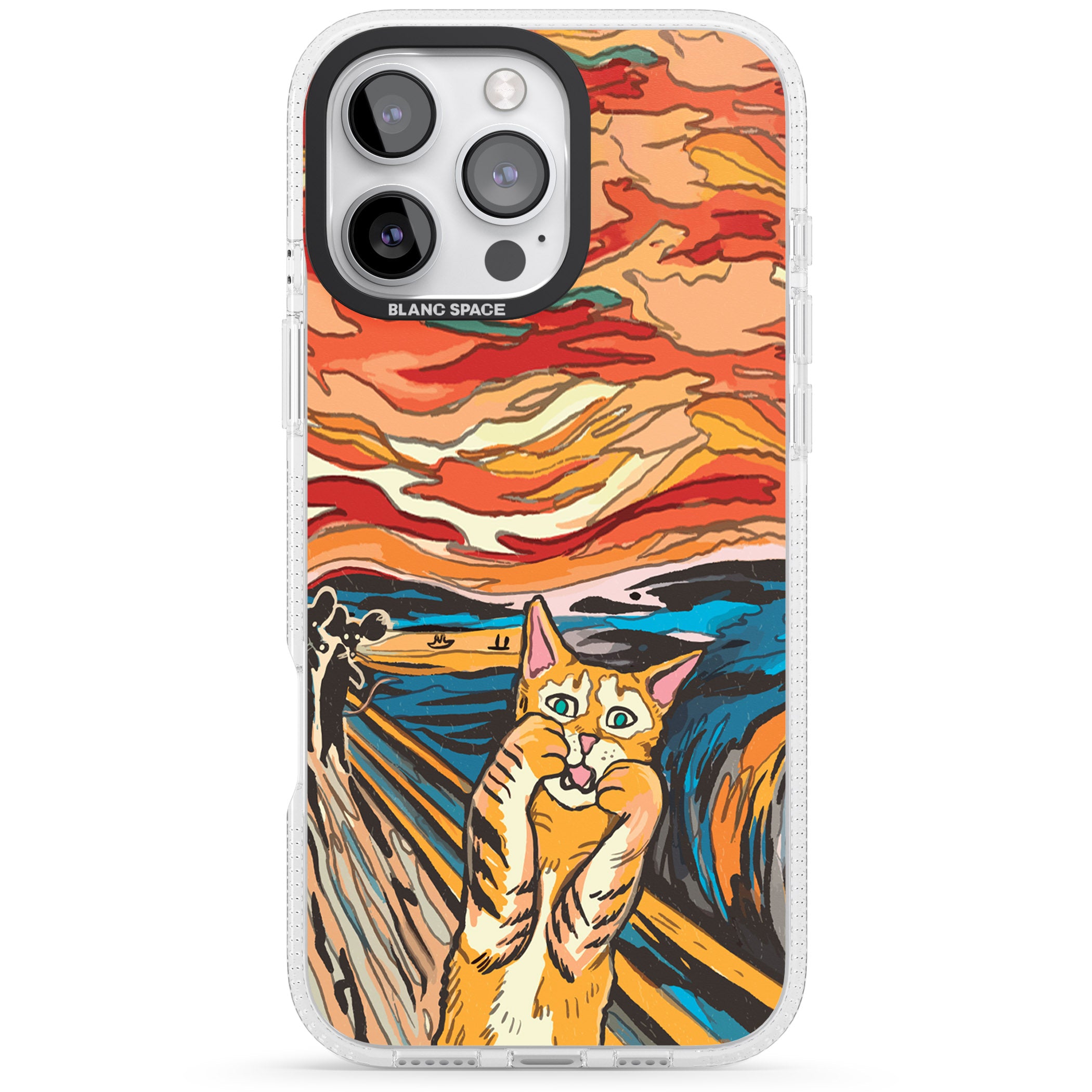 The Meow iPhone 16 Pro Max / 16 Pro Clear Case Impact Air - Blanc Space